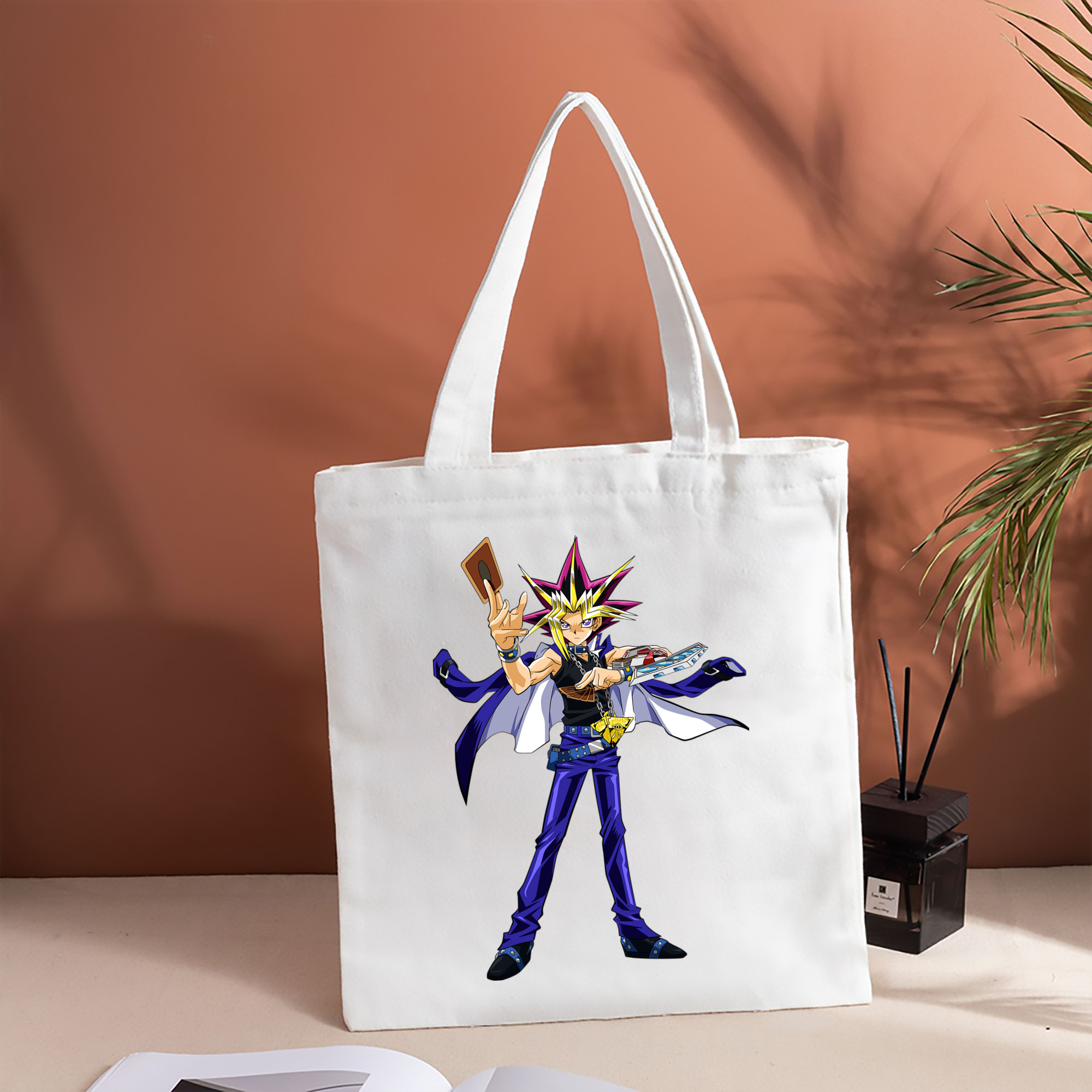 遊☆戯☆王 Yu-Gi-Oh! 縦型キャンバス生地手提げバッグ　トートバッグ