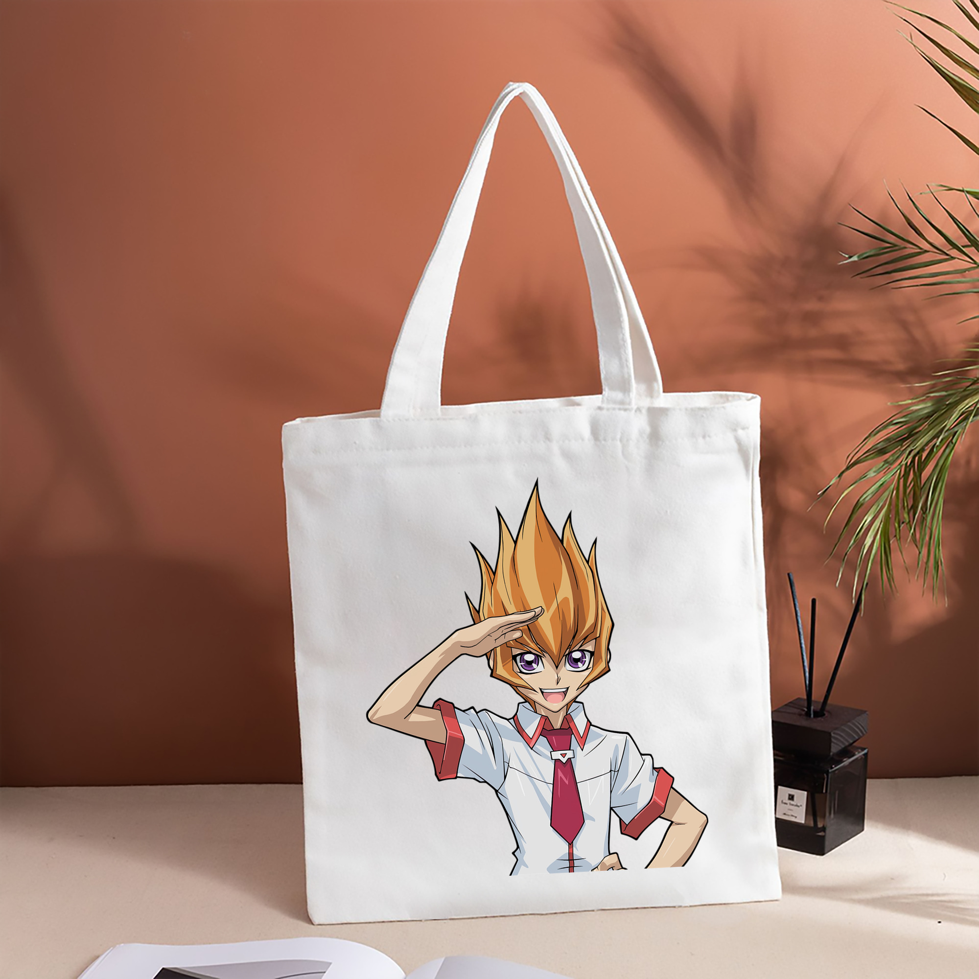 遊☆戯☆王 Yu-Gi-Oh! 縦型キャンバス生地手提げバッグ　トートバッグ