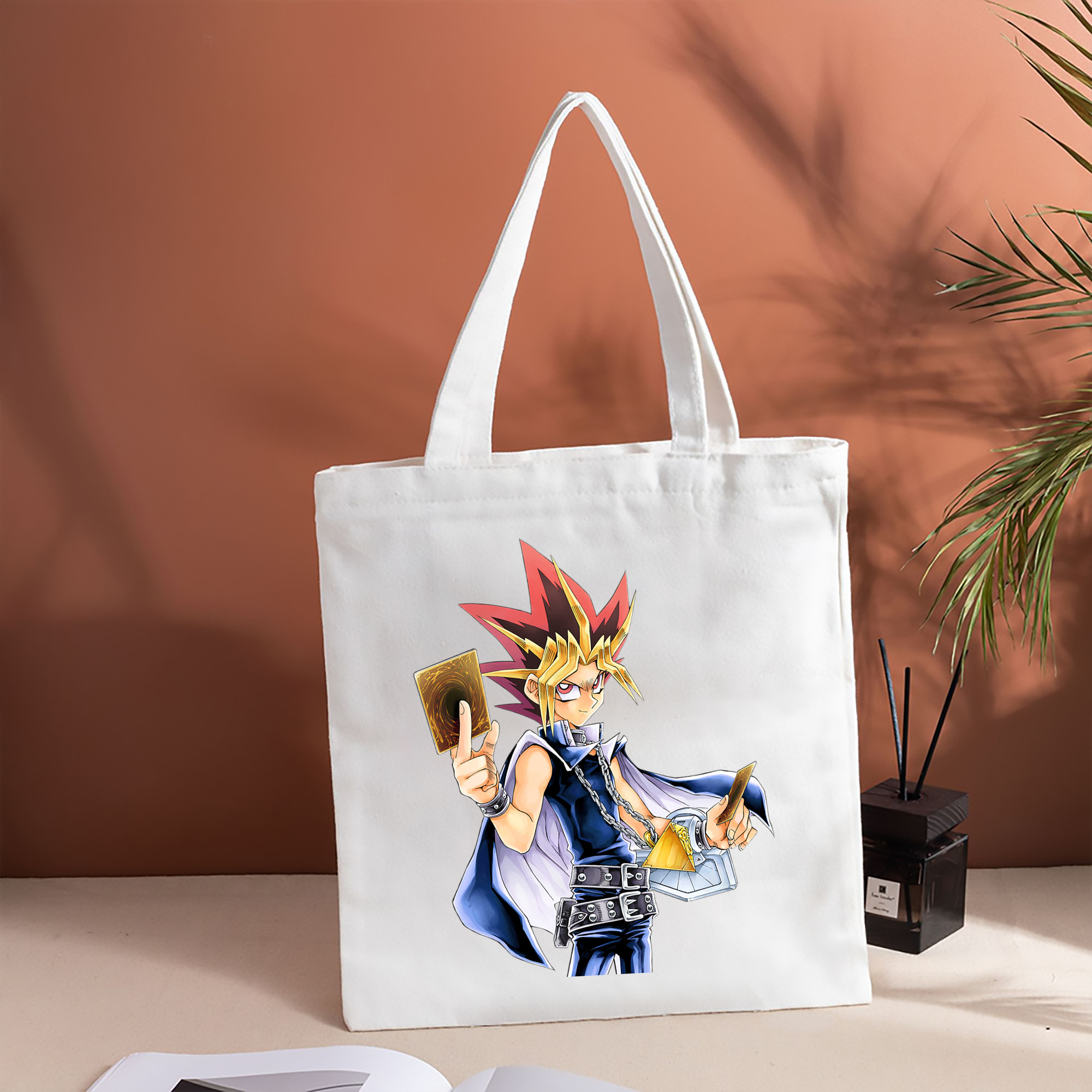 遊☆戯☆王 Yu-Gi-Oh! 縦型キャンバス生地手提げバッグ　トートバッグ