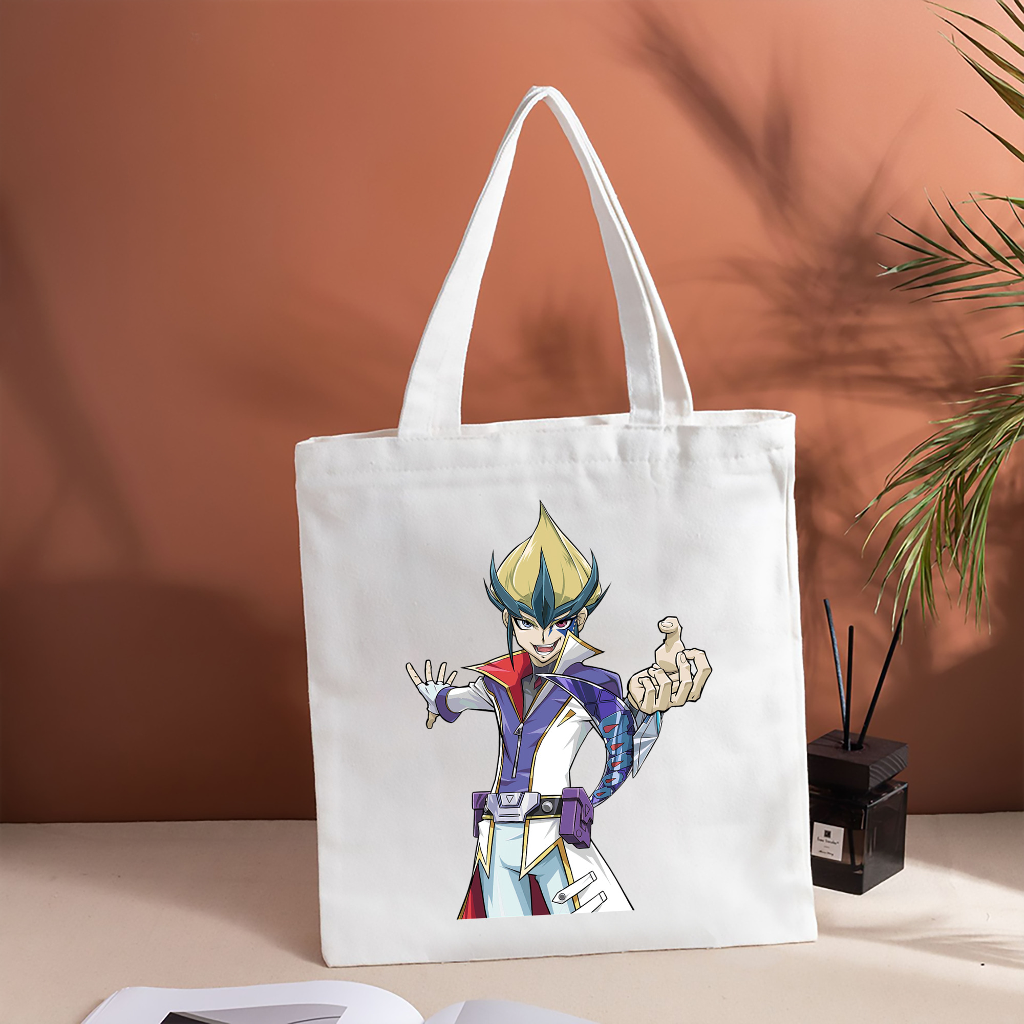 遊☆戯☆王 Yu-Gi-Oh! 縦型キャンバス生地手提げバッグ　トートバッグ