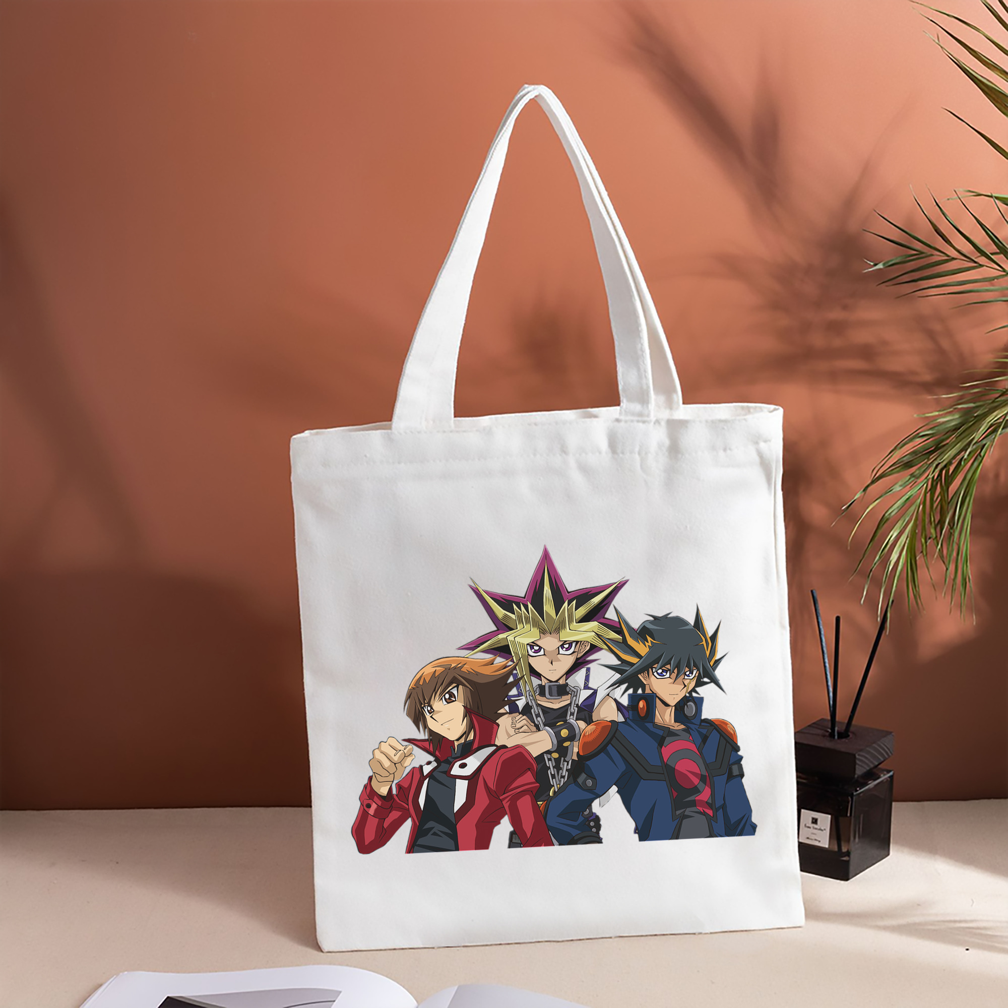 遊☆戯☆王 Yu-Gi-Oh! 縦型キャンバス生地手提げバッグ　トートバッグ