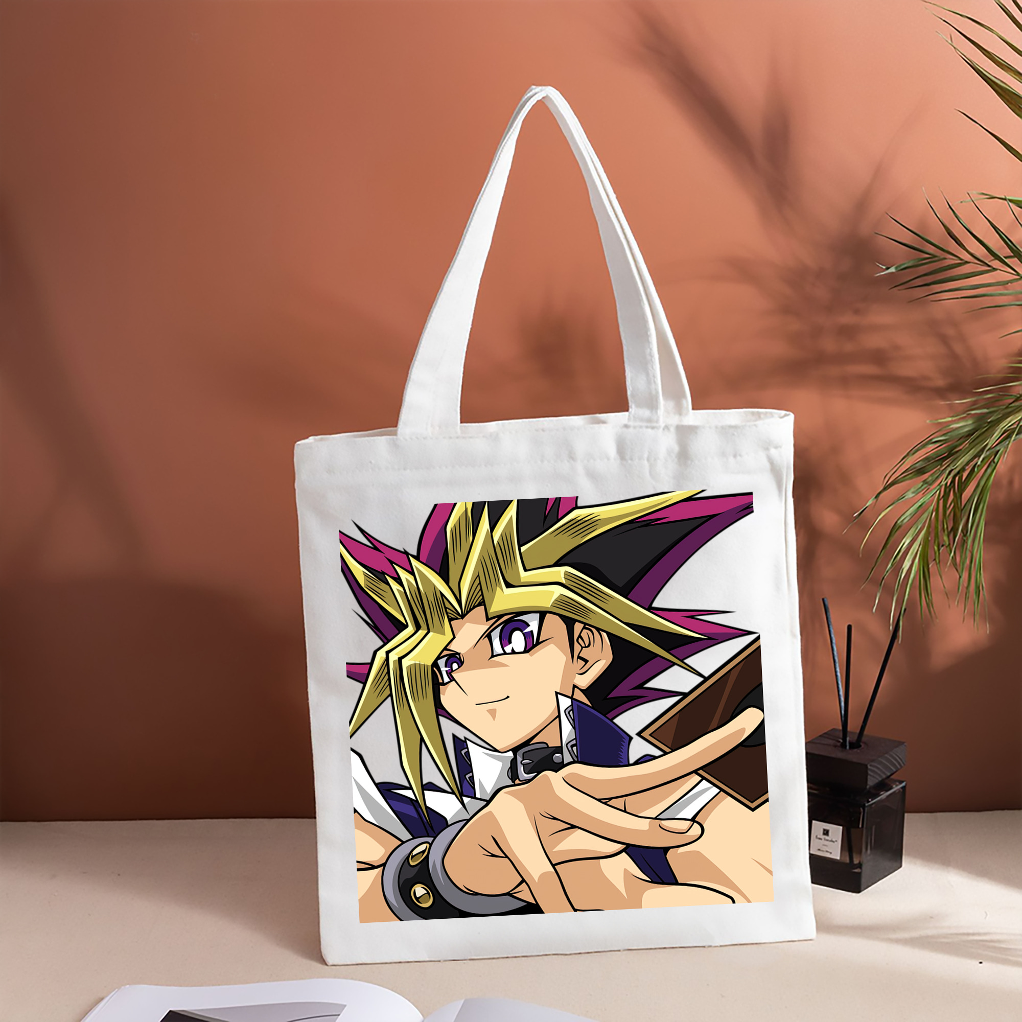 遊☆戯☆王 Yu-Gi-Oh! 縦型キャンバス生地手提げバッグ　トートバッグ