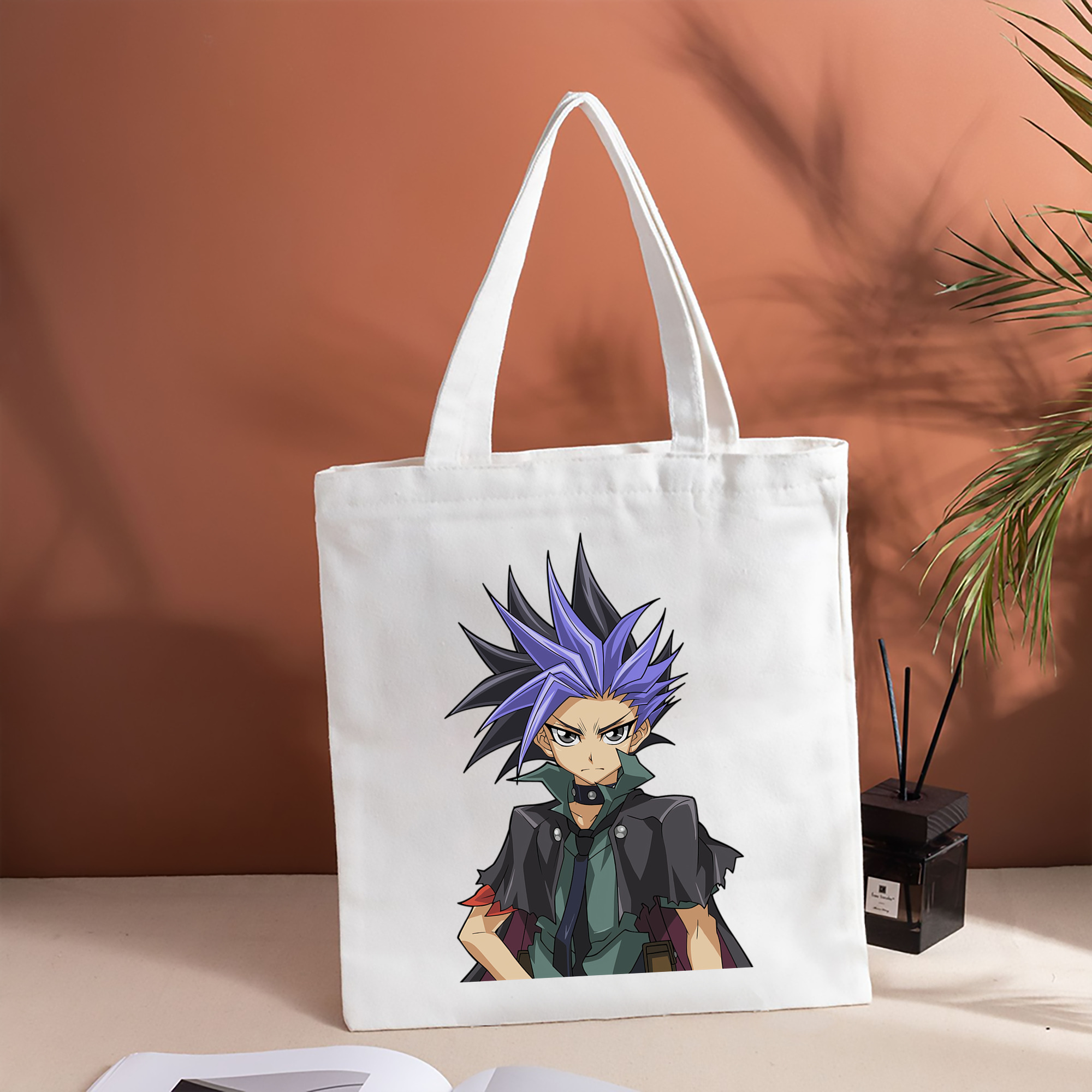 遊☆戯☆王 Yu-Gi-Oh! 縦型キャンバス生地手提げバッグ　トートバッグ