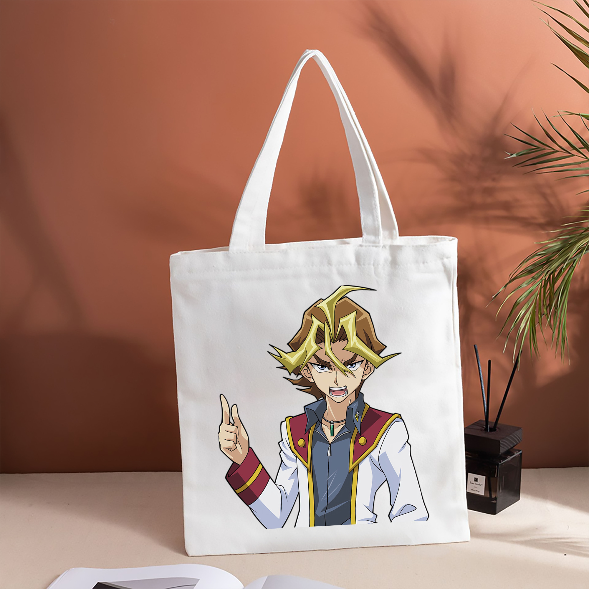 遊☆戯☆王 Yu-Gi-Oh! 縦型キャンバス生地手提げバッグ　トートバッグ