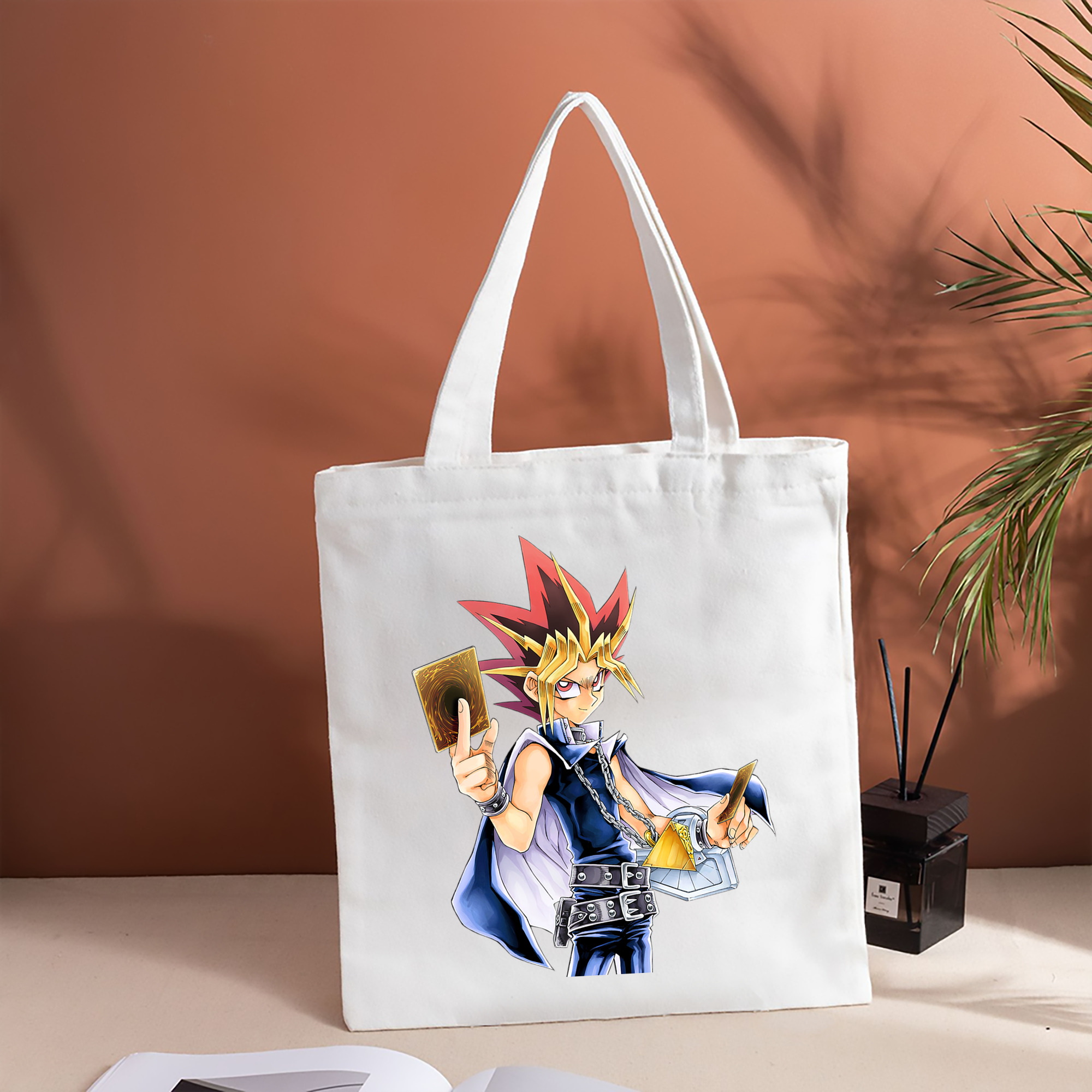 遊☆戯☆王 Yu-Gi-Oh! 縦型キャンバス生地手提げバッグ　トートバッグ