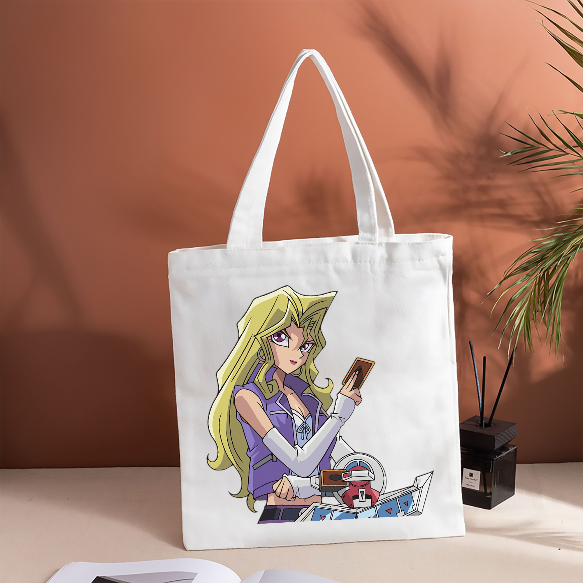 遊☆戯☆王 Yu-Gi-Oh! 縦型キャンバス生地手提げバッグ　トートバッグ