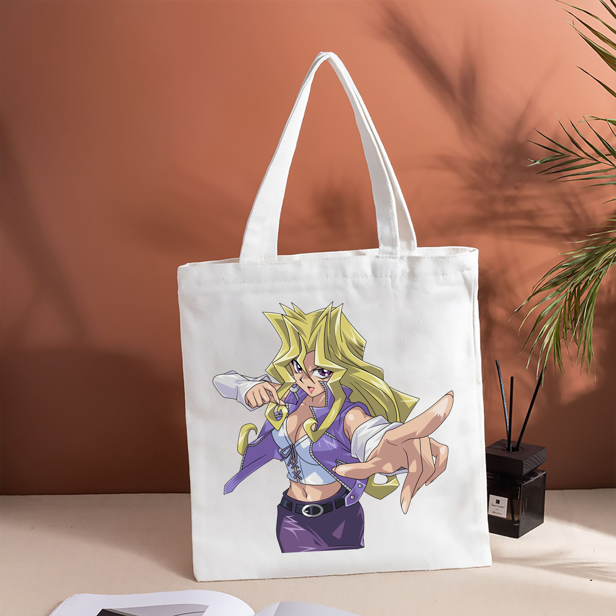 遊☆戯☆王 Yu-Gi-Oh! 縦型キャンバス生地手提げバッグ　トートバッグ