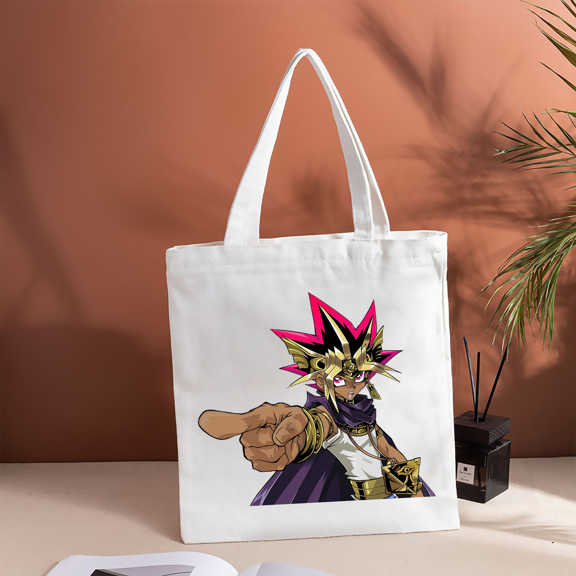 遊☆戯☆王 Yu-Gi-Oh! 縦型キャンバス生地手提げバッグ　トートバッグ