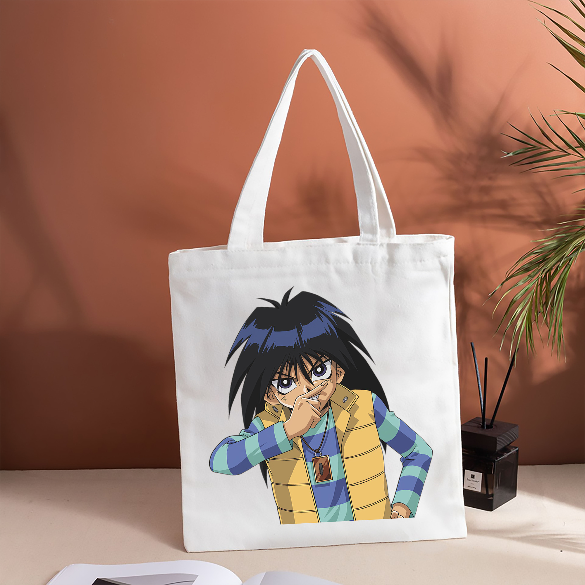 遊☆戯☆王 Yu-Gi-Oh! 縦型キャンバス生地手提げバッグ　トートバッグ