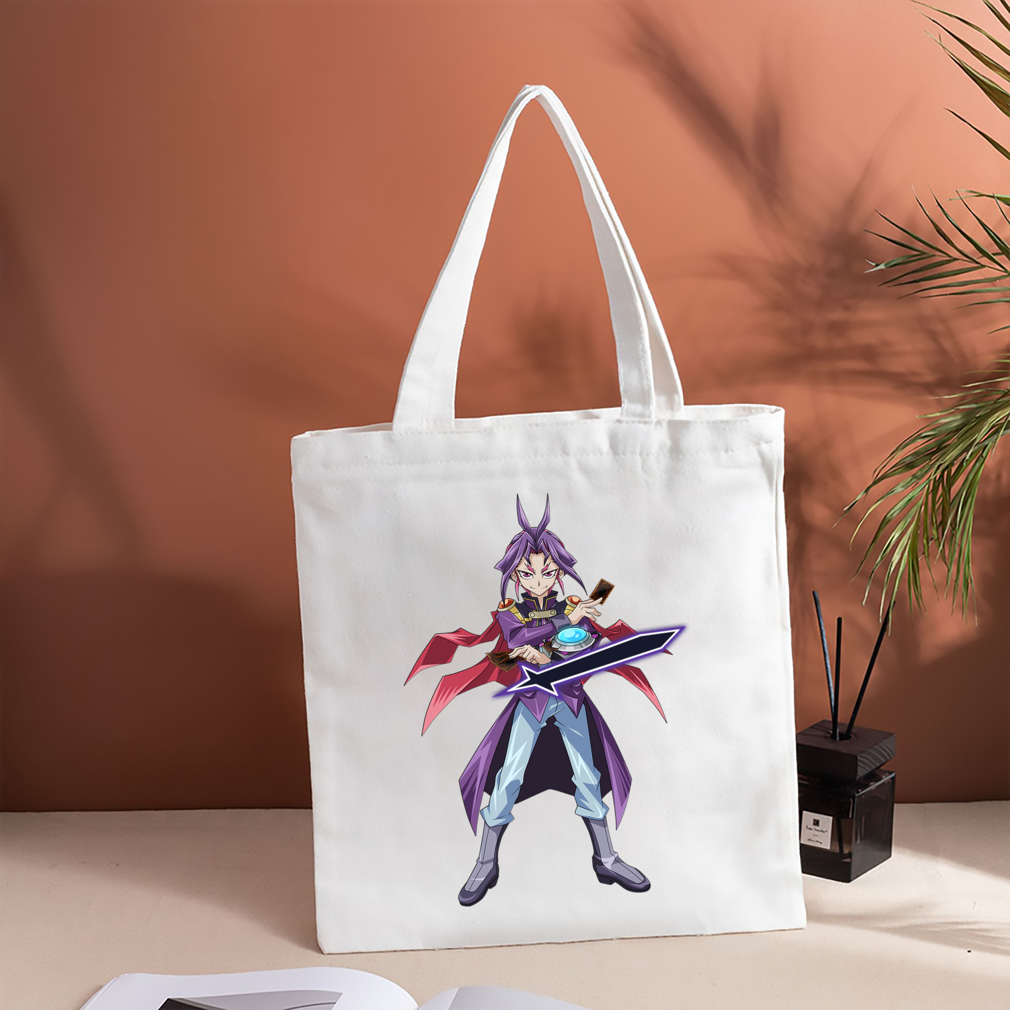 遊☆戯☆王 Yu-Gi-Oh! 縦型キャンバス生地手提げバッグ　トートバッグ