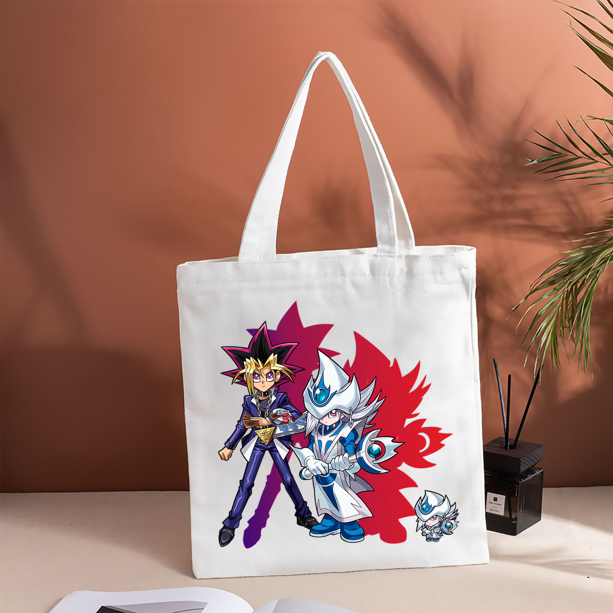 遊☆戯☆王 Yu-Gi-Oh! 縦型キャンバス生地手提げバッグ　トートバッグ