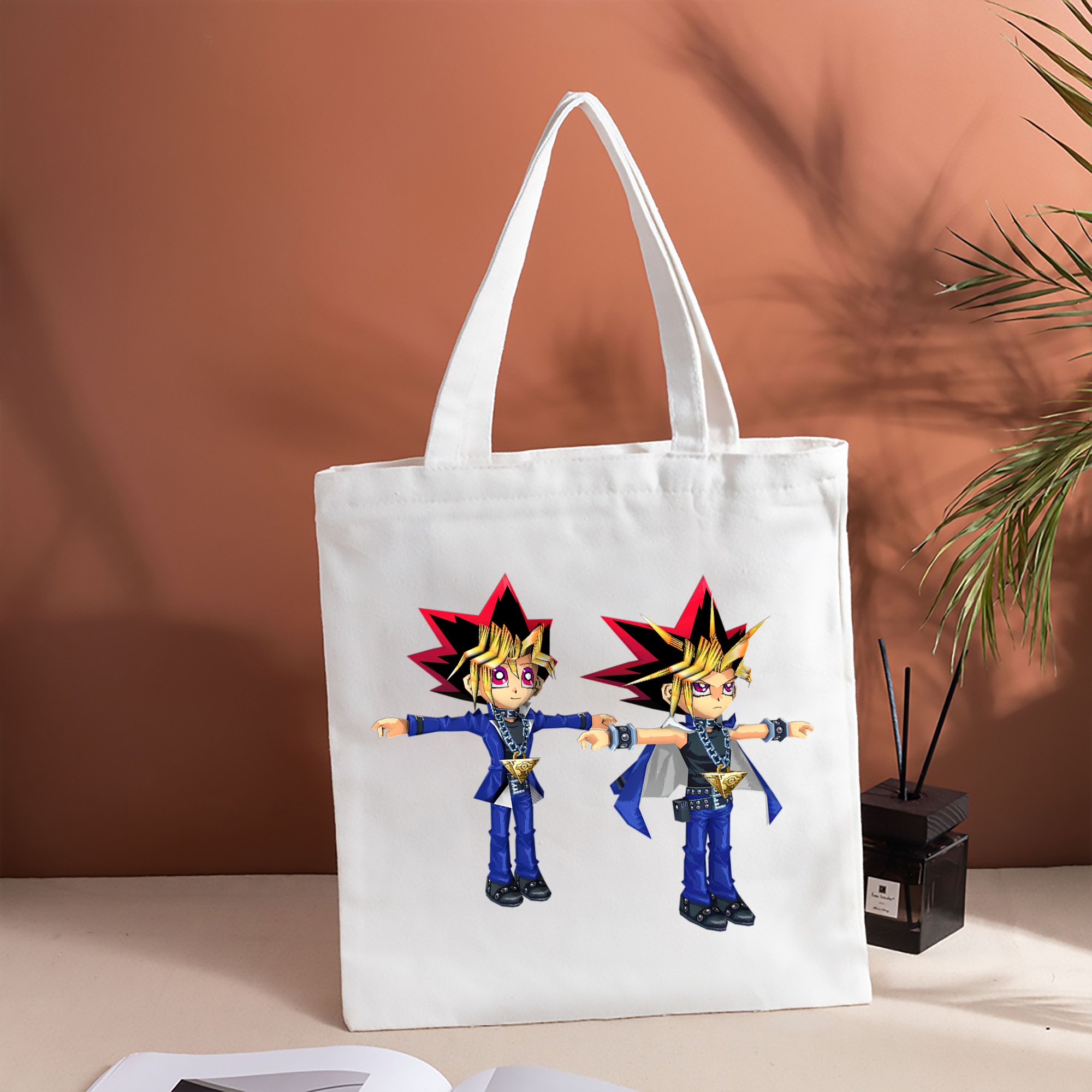 遊☆戯☆王 Yu-Gi-Oh! 縦型キャンバス生地手提げバッグ　トートバッグ