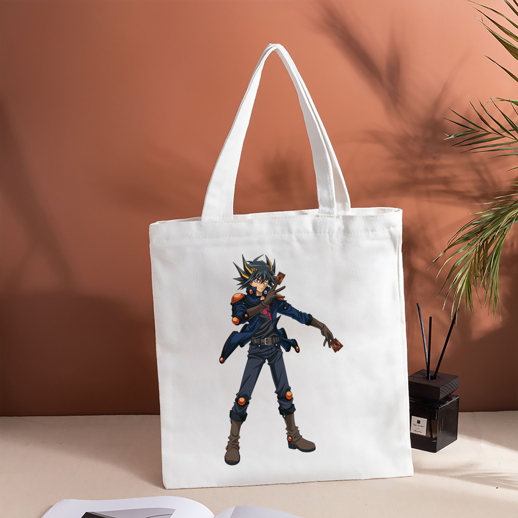 遊☆戯☆王 Yu-Gi-Oh! 縦型キャンバス生地手提げバッグ　トートバッグ