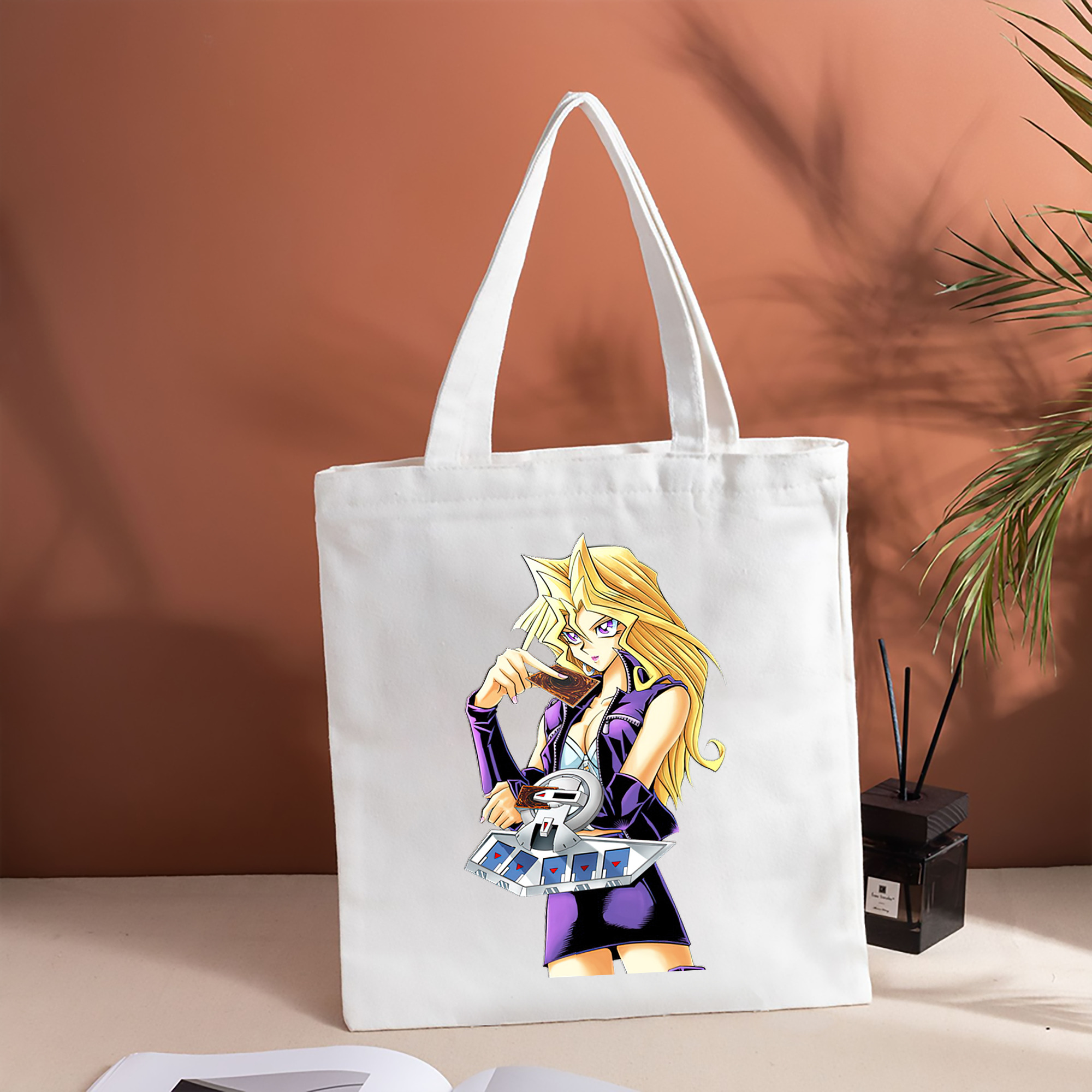 遊☆戯☆王 Yu-Gi-Oh! 縦型キャンバス生地手提げバッグ　トートバッグ