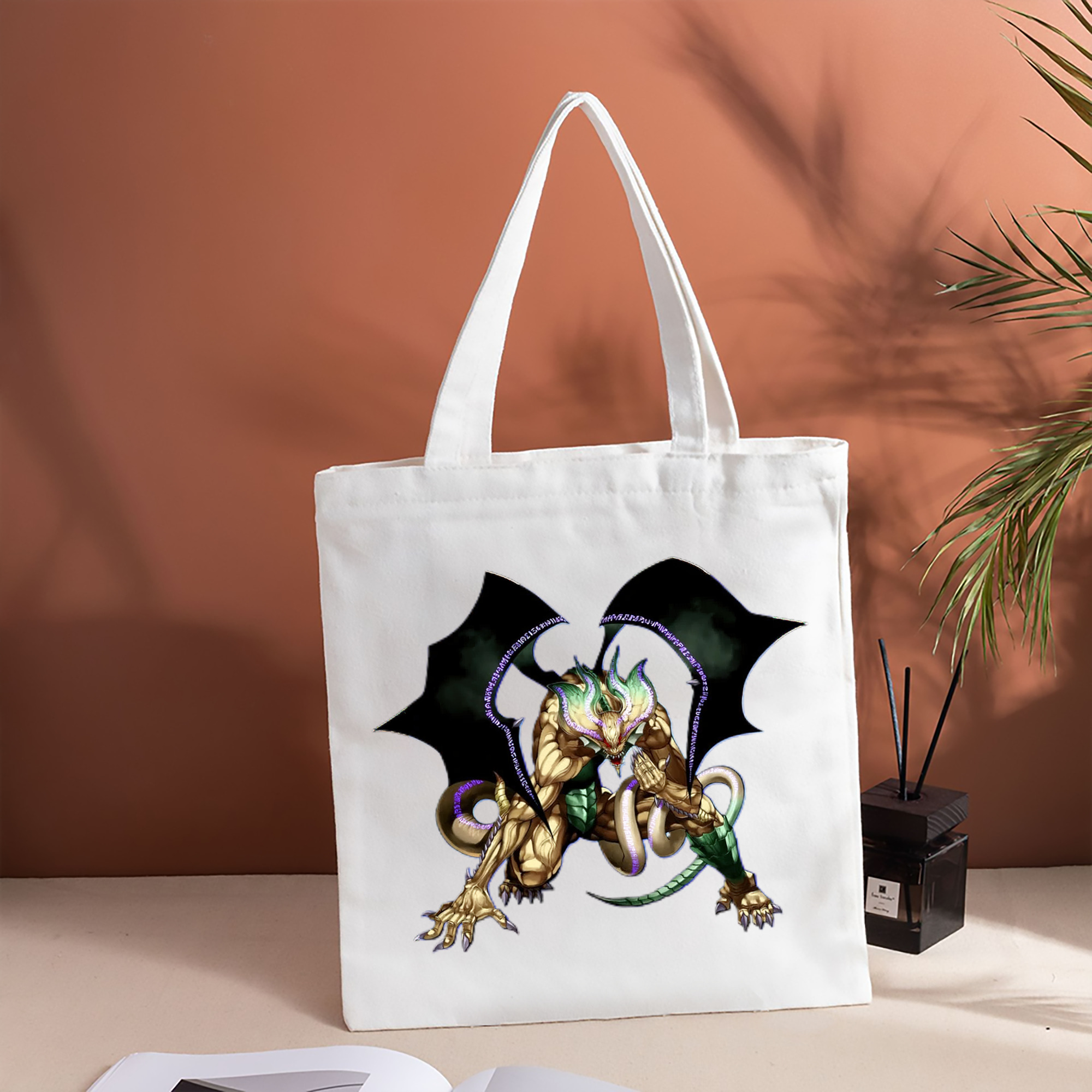 遊☆戯☆王 Yu-Gi-Oh! 縦型キャンバス生地手提げバッグ　トートバッグ