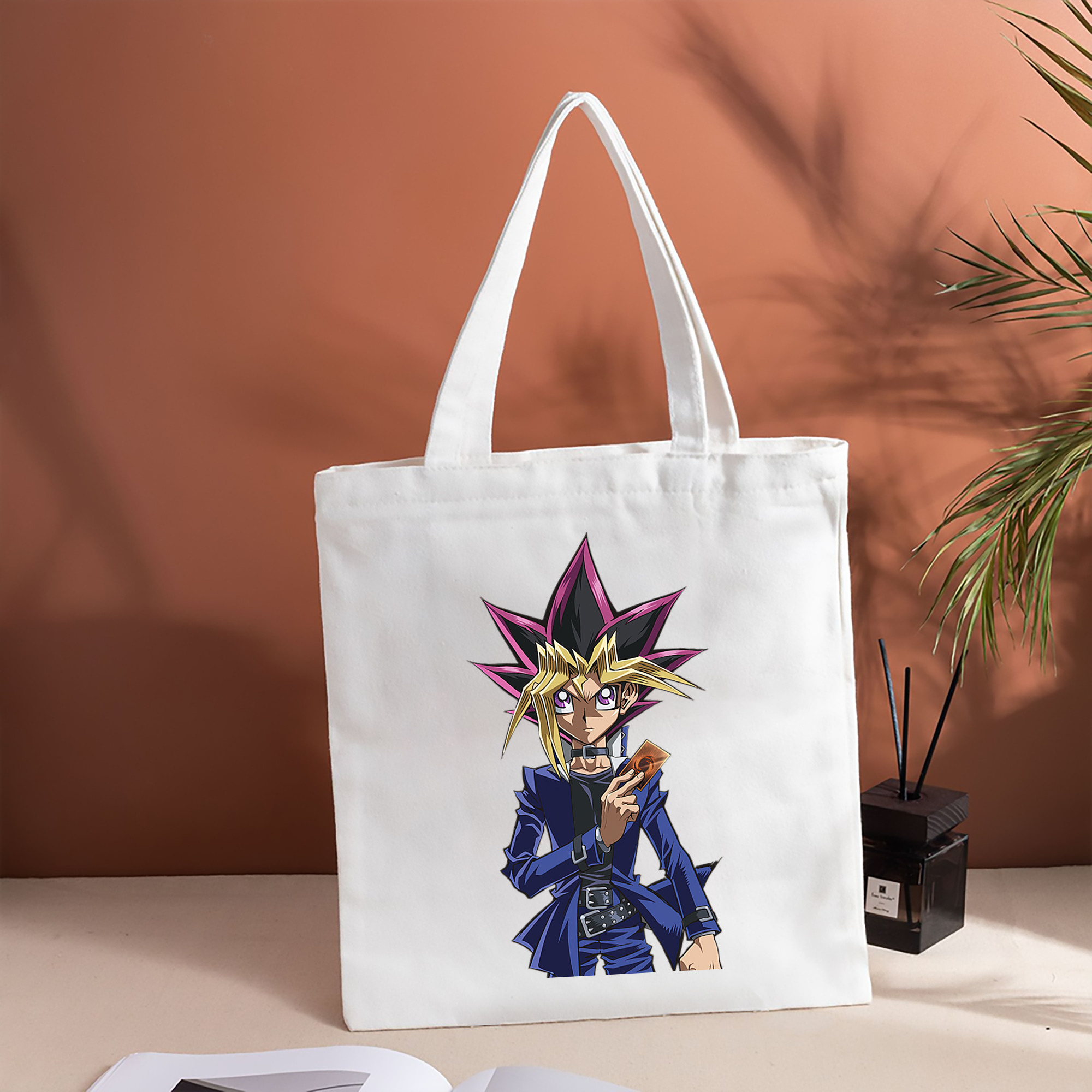 遊☆戯☆王 Yu-Gi-Oh! 縦型キャンバス生地手提げバッグ　トートバッグ