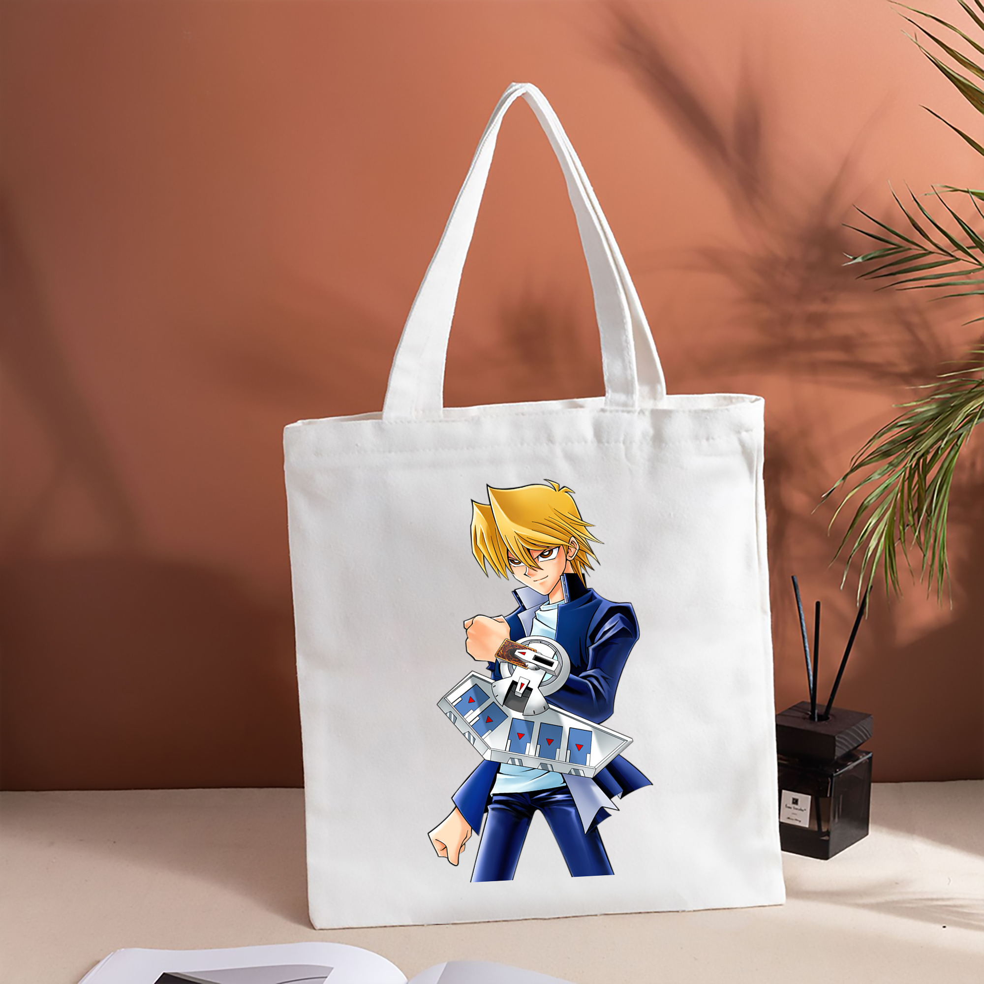 遊☆戯☆王 Yu-Gi-Oh! 縦型キャンバス生地手提げバッグ　トートバッグ