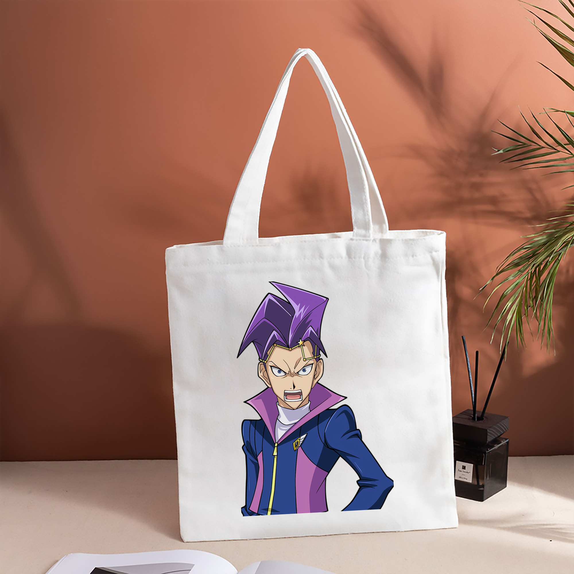 遊☆戯☆王 Yu-Gi-Oh! 縦型キャンバス生地手提げバッグ　トートバッグ