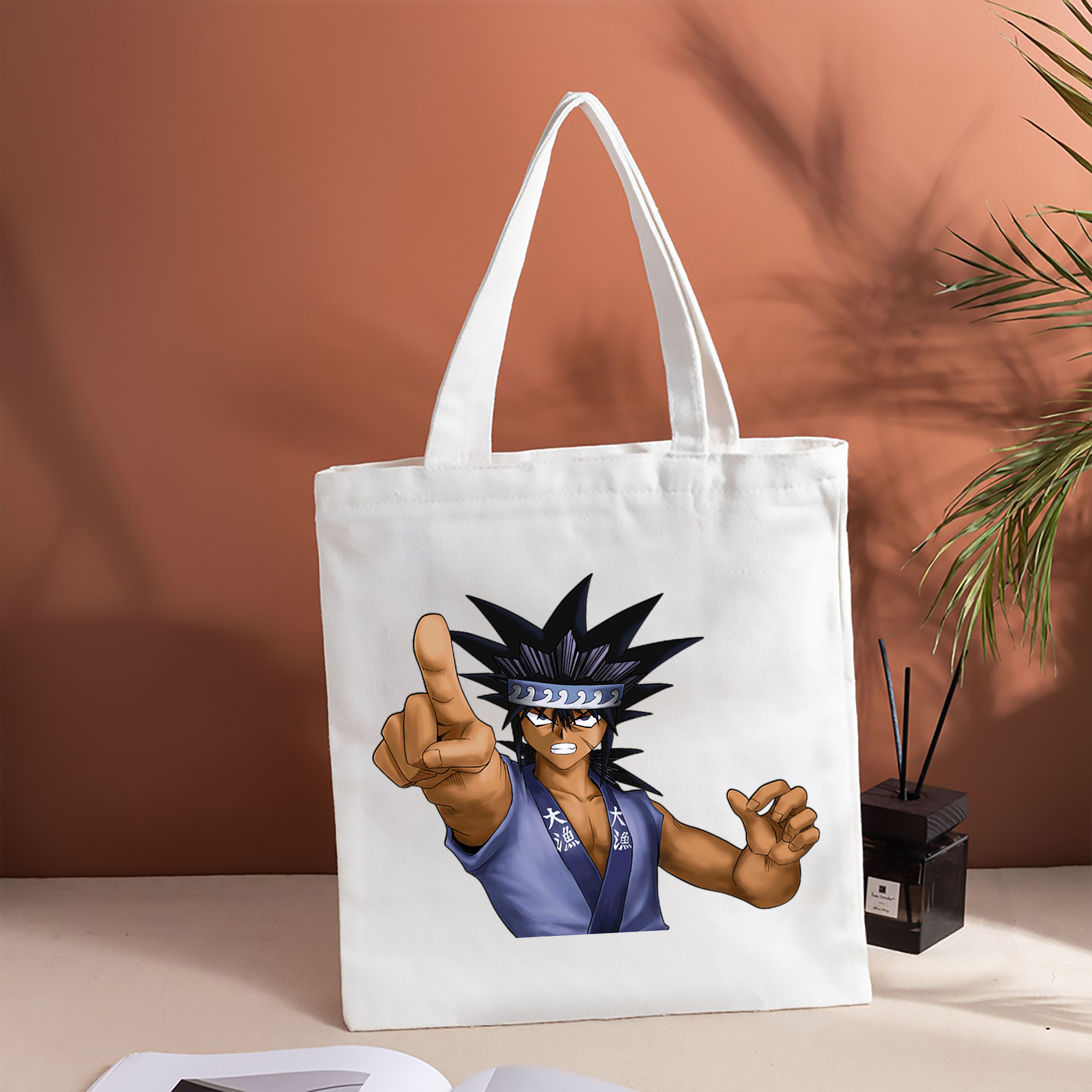 遊☆戯☆王 Yu-Gi-Oh! 縦型キャンバス生地手提げバッグ　トートバッグ