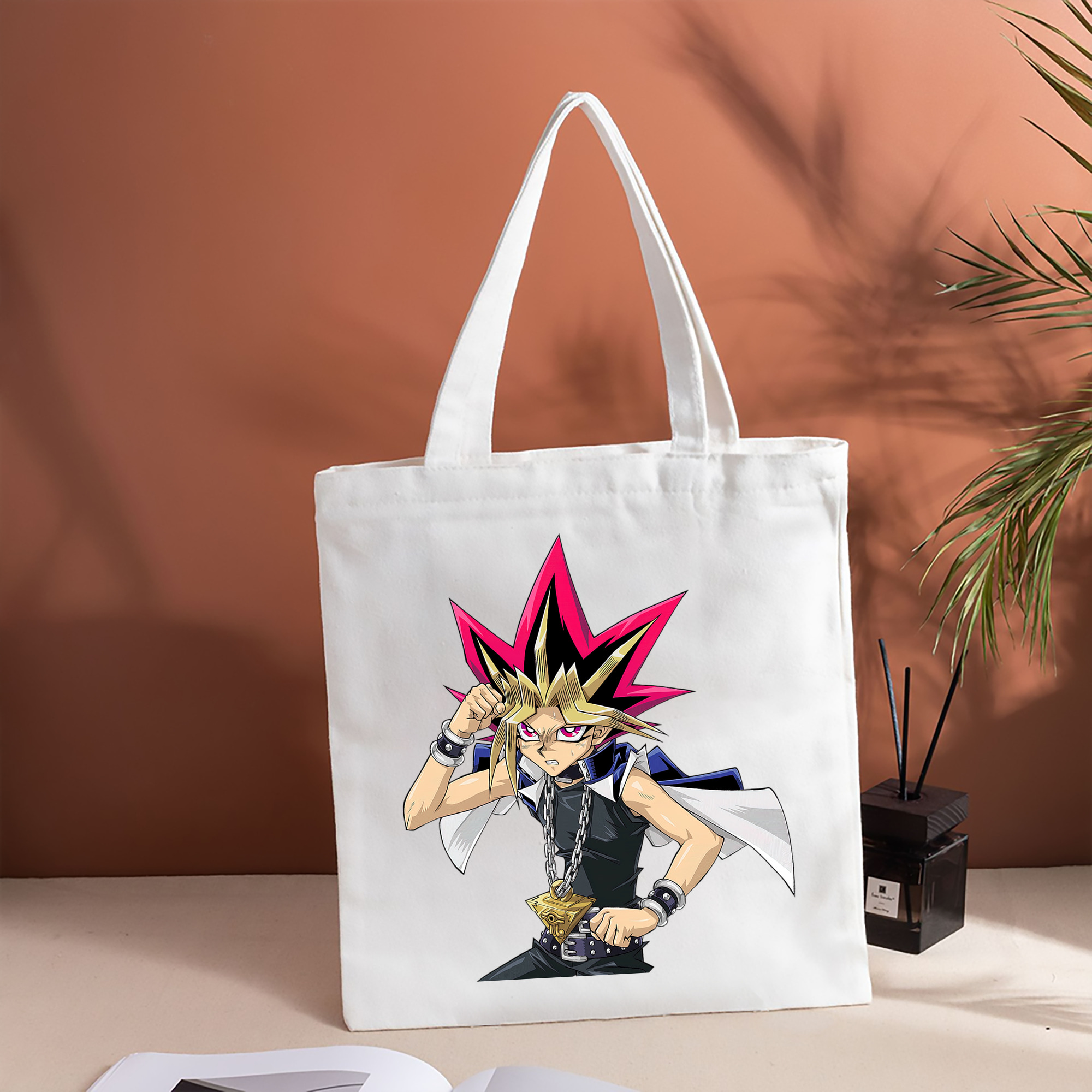 遊☆戯☆王 Yu-Gi-Oh! 縦型キャンバス生地手提げバッグ　トートバッグ