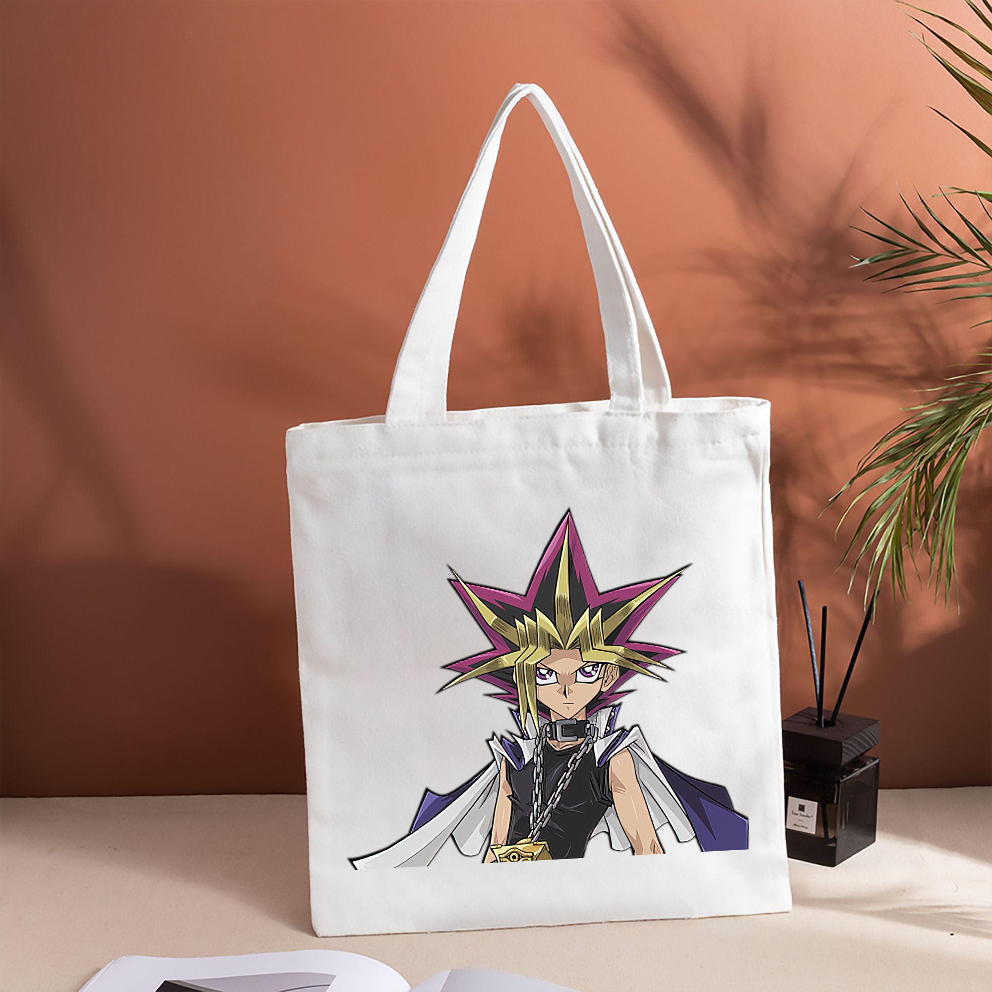 遊☆戯☆王 Yu-Gi-Oh! 縦型キャンバス生地手提げバッグ　トートバッグ