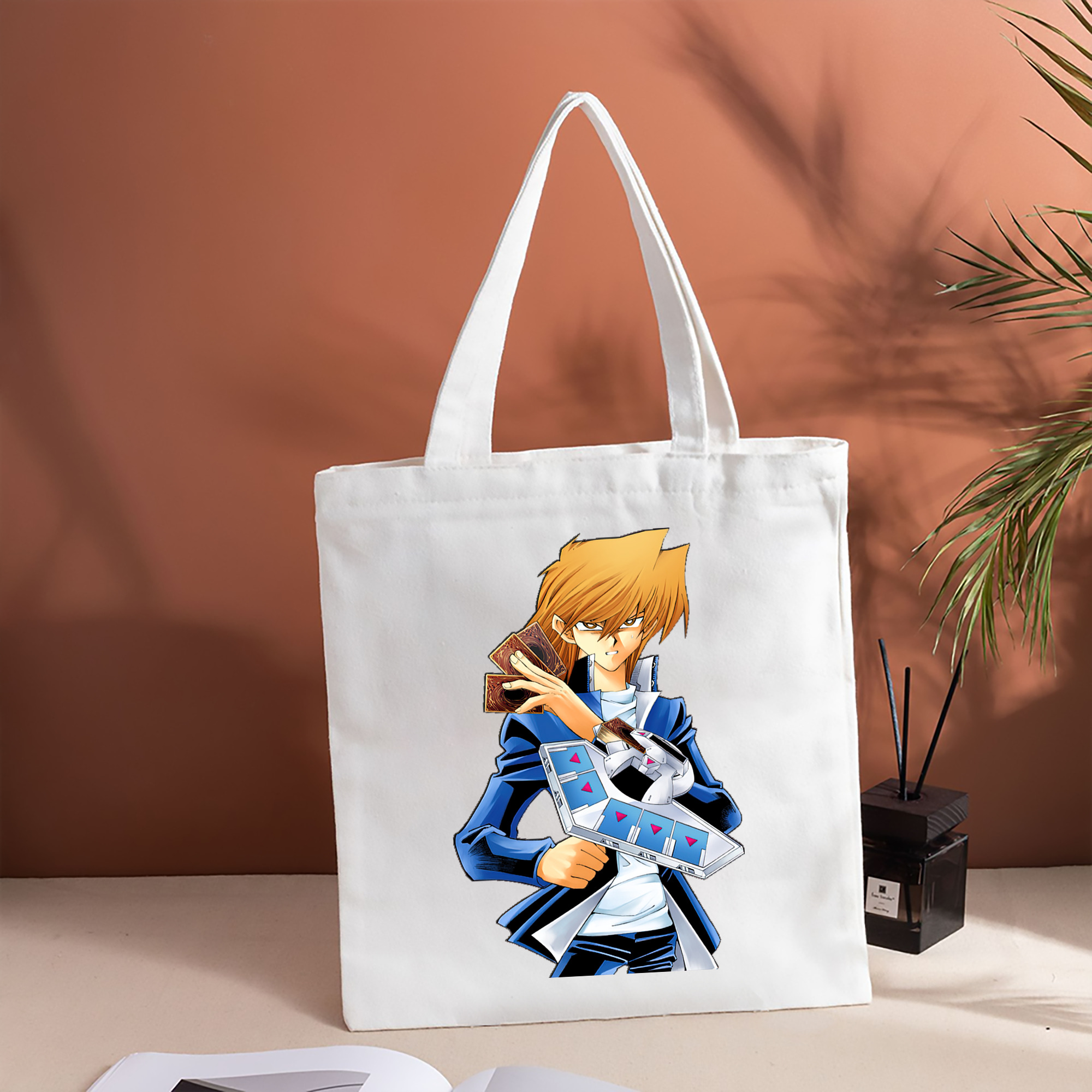 遊☆戯☆王 Yu-Gi-Oh! 縦型キャンバス生地手提げバッグ　トートバッグ