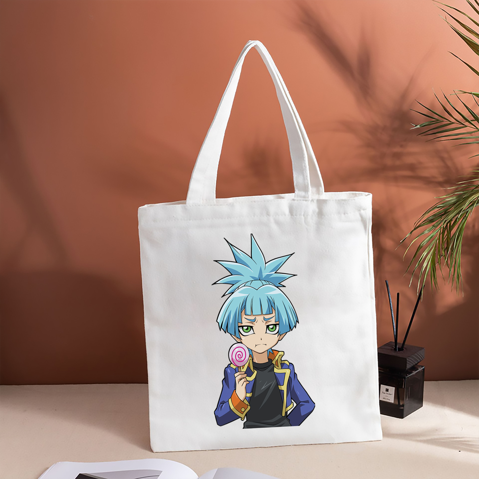遊☆戯☆王 Yu-Gi-Oh! 縦型キャンバス生地手提げバッグ　トートバッグ