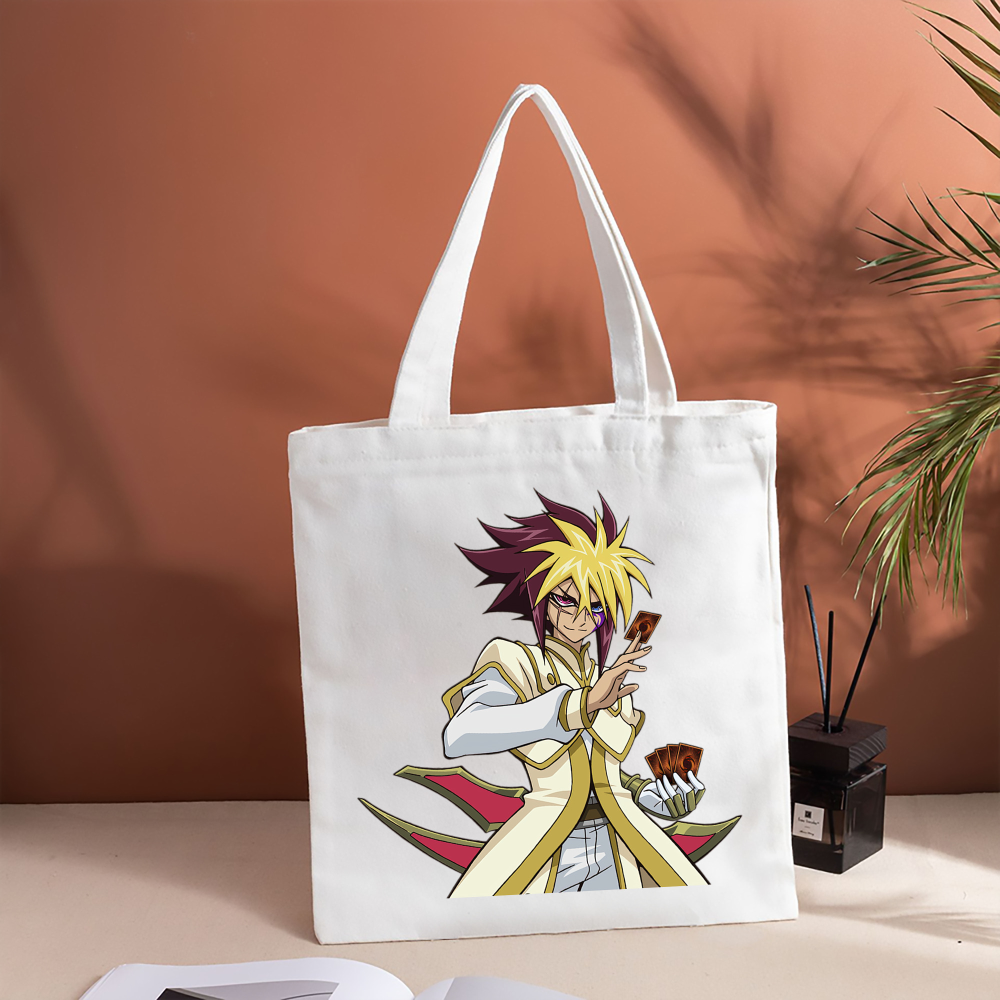 遊☆戯☆王 Yu-Gi-Oh! 縦型キャンバス生地手提げバッグ　トートバッグ