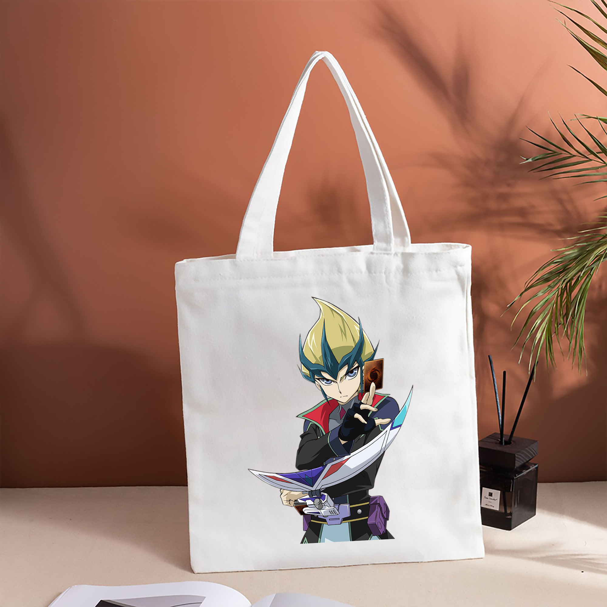 遊☆戯☆王 Yu-Gi-Oh! 縦型キャンバス生地手提げバッグ　トートバッグ