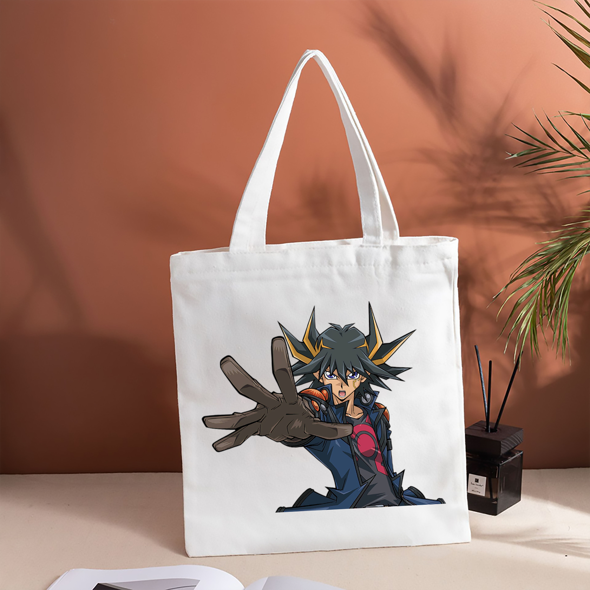 遊☆戯☆王 Yu-Gi-Oh! 縦型キャンバス生地手提げバッグ　トートバッグ