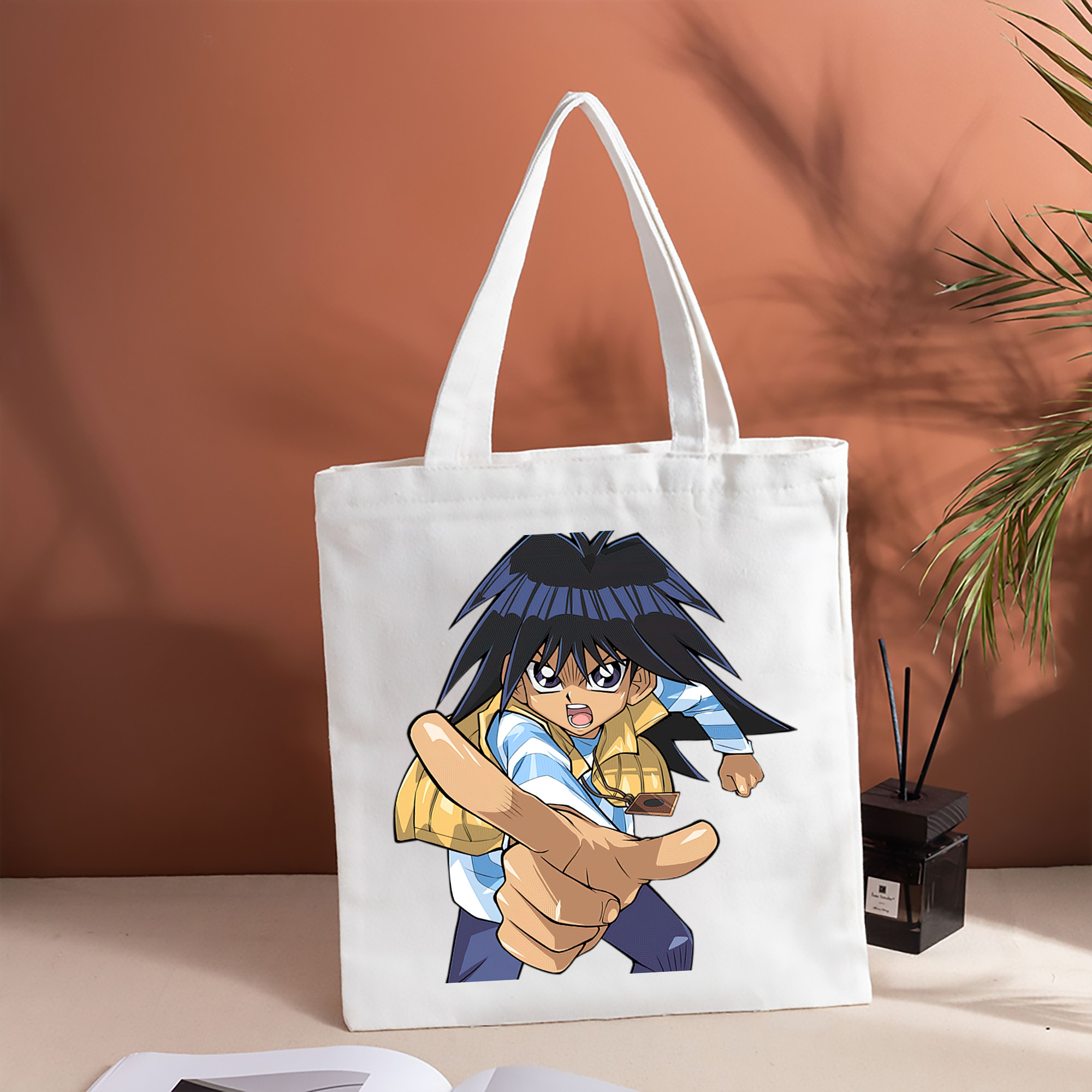 遊☆戯☆王 Yu-Gi-Oh! 縦型キャンバス生地手提げバッグ　トートバッグ