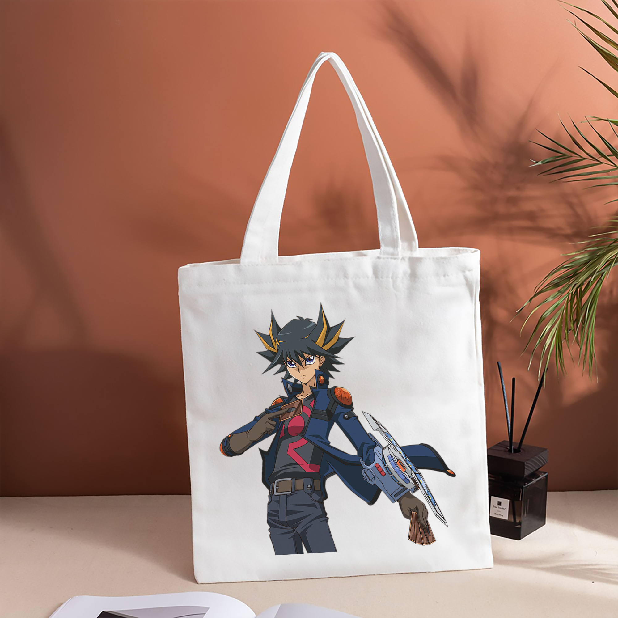 遊☆戯☆王 Yu-Gi-Oh! 縦型キャンバス生地手提げバッグ　トートバッグ