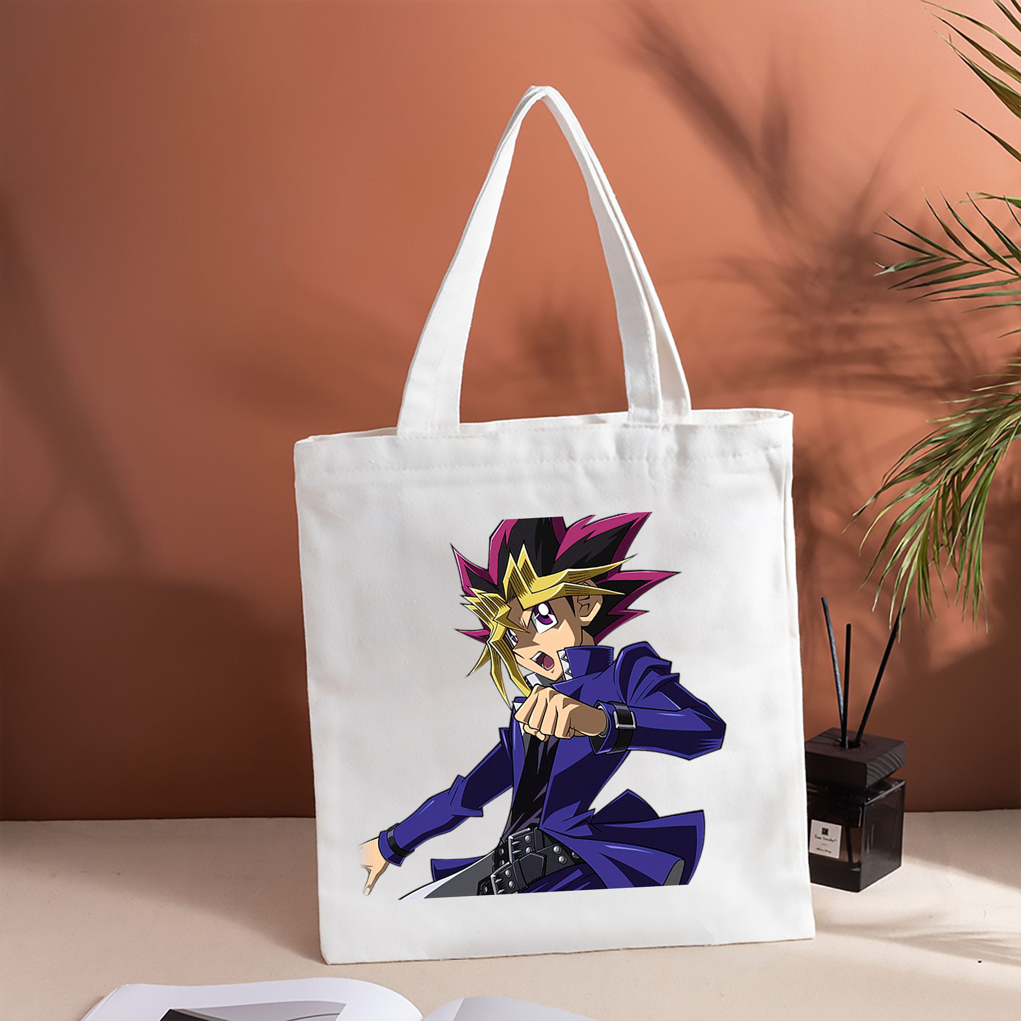 遊☆戯☆王 Yu-Gi-Oh! 縦型キャンバス生地手提げバッグ　トートバッグ