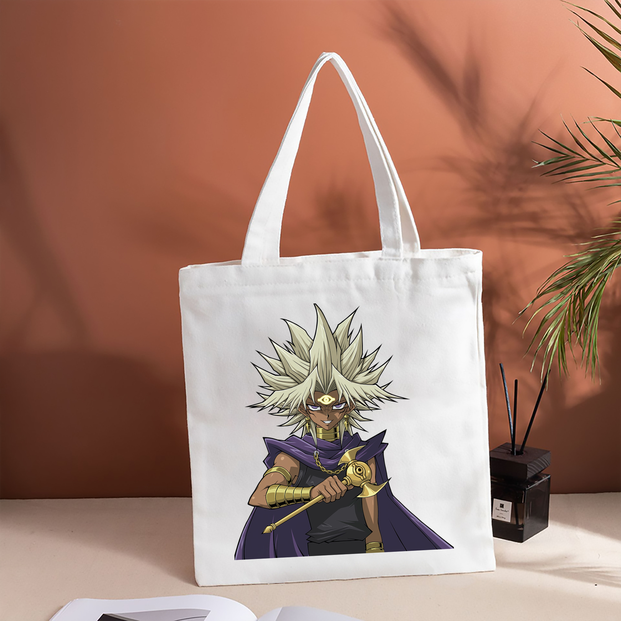 遊☆戯☆王 Yu-Gi-Oh! 縦型キャンバス生地手提げバッグ　トートバッグ