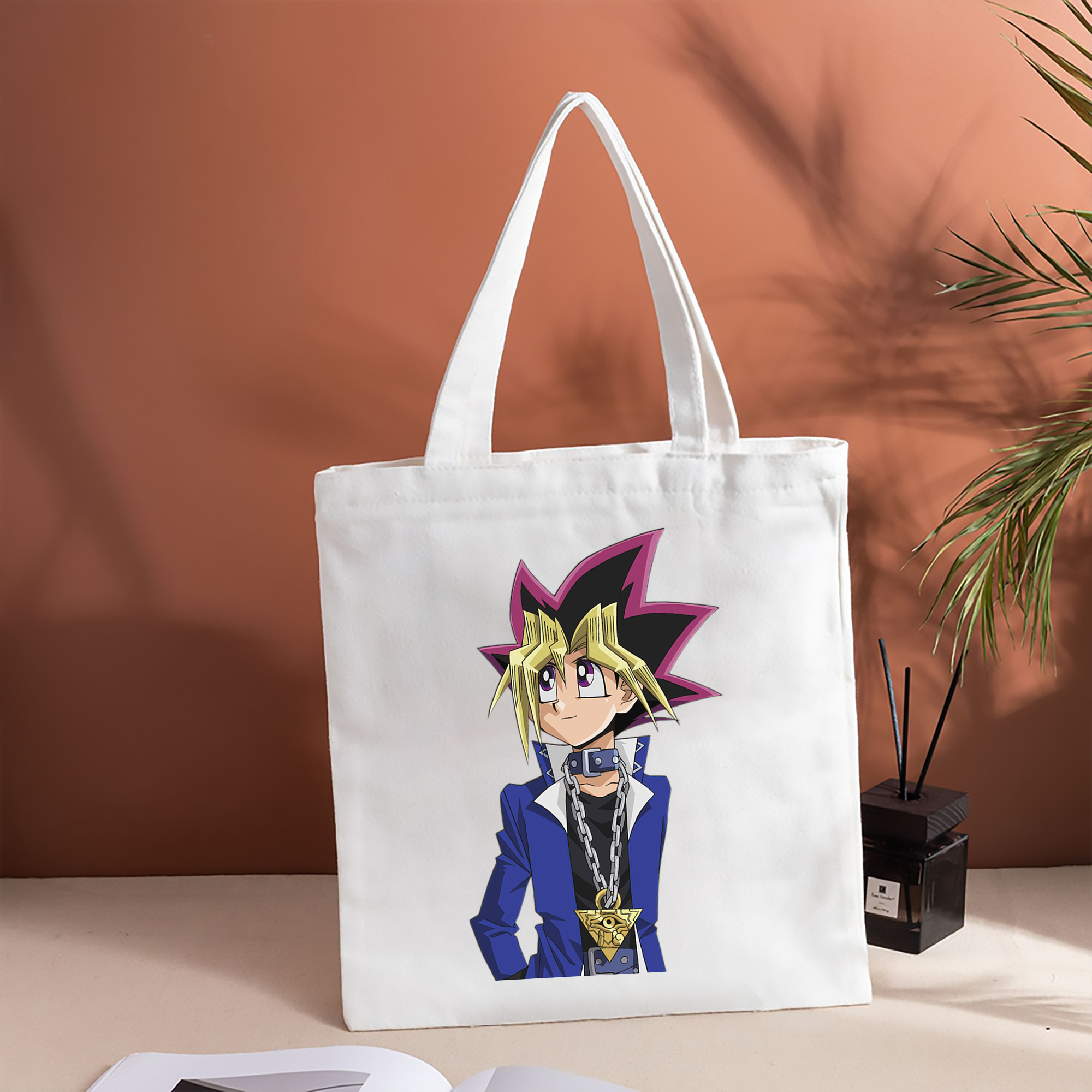 遊☆戯☆王 Yu-Gi-Oh! 縦型キャンバス生地手提げバッグ　トートバッグ