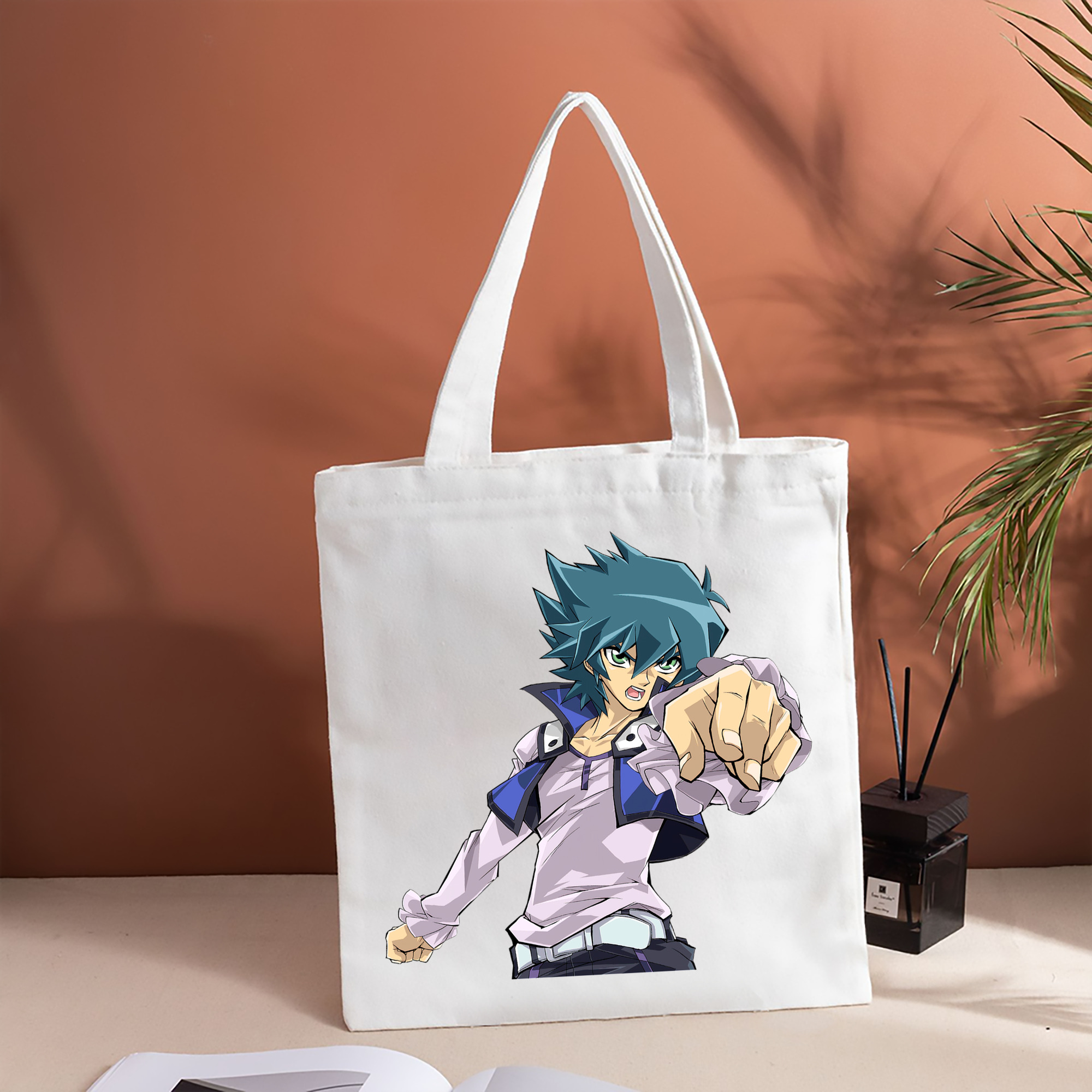 遊☆戯☆王 Yu-Gi-Oh! 縦型キャンバス生地手提げバッグ　トートバッグ