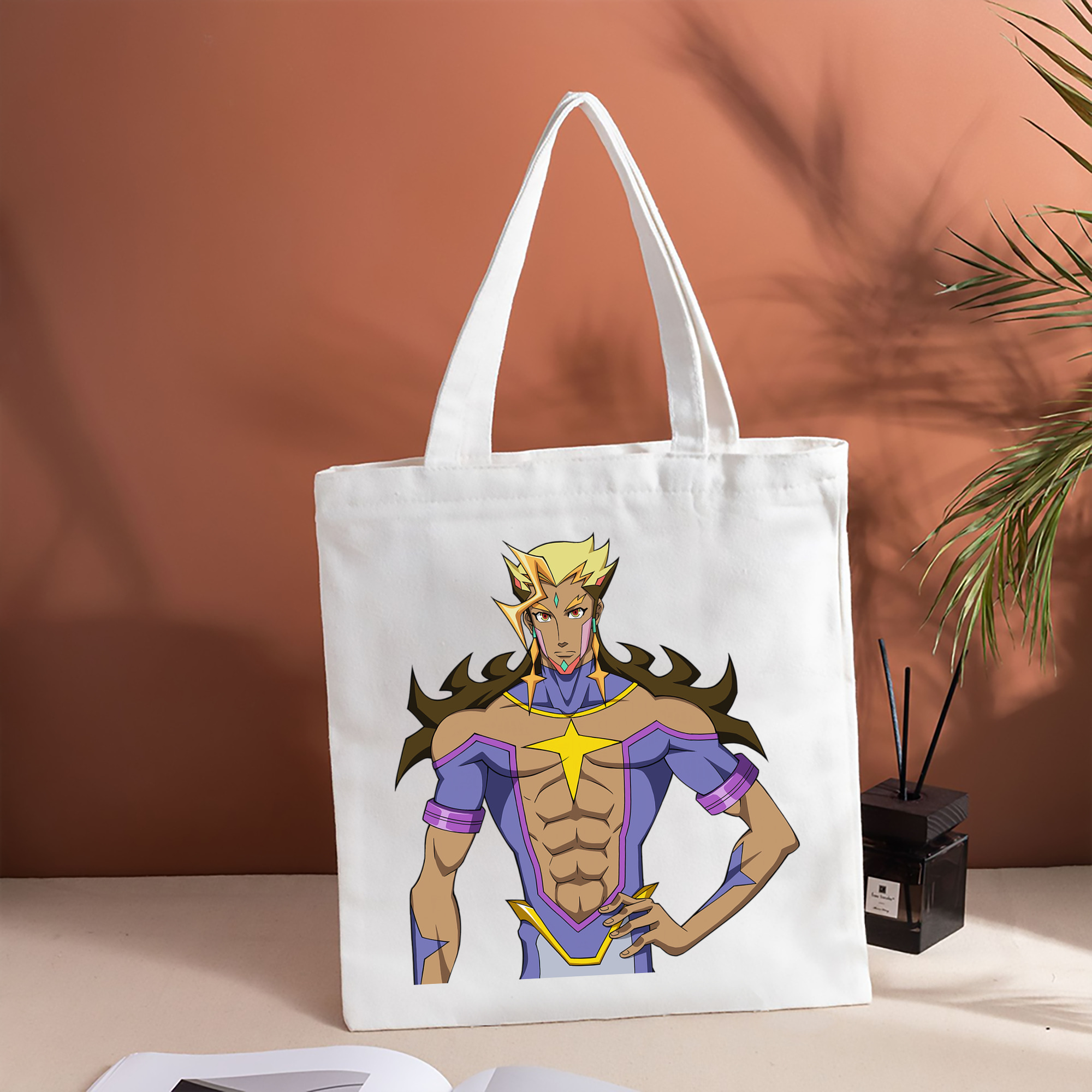 遊☆戯☆王 Yu-Gi-Oh! 縦型キャンバス生地手提げバッグ　トートバッグ