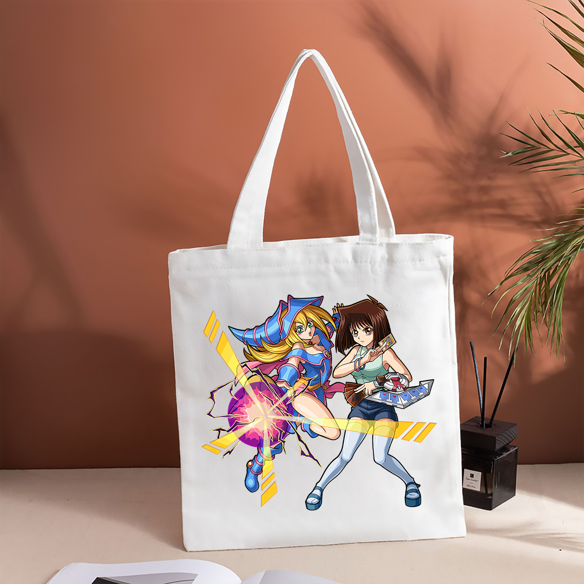 遊☆戯☆王 Yu-Gi-Oh! 縦型キャンバス生地手提げバッグ　トートバッグ