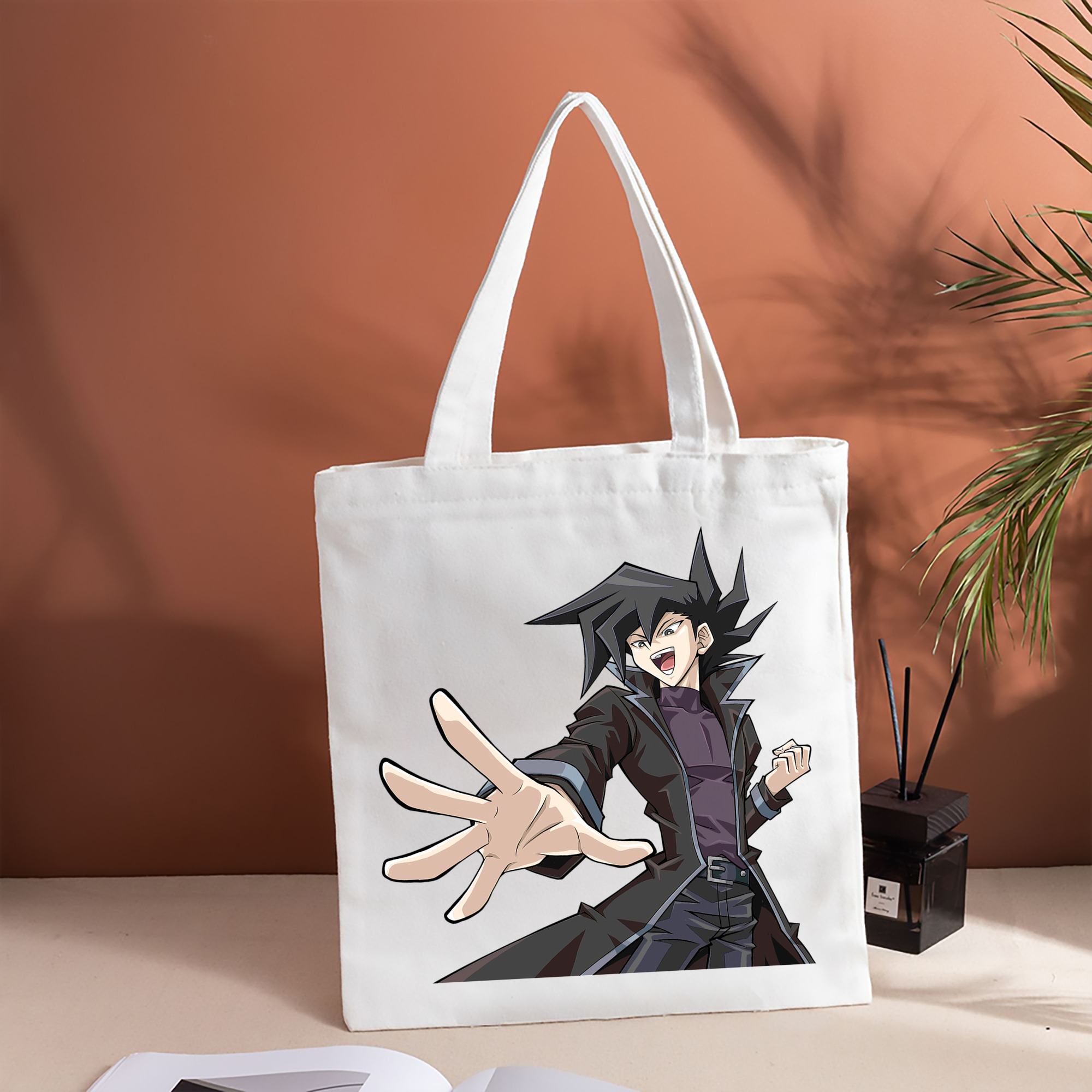 遊☆戯☆王 Yu-Gi-Oh! 縦型キャンバス生地手提げバッグ　トートバッグ