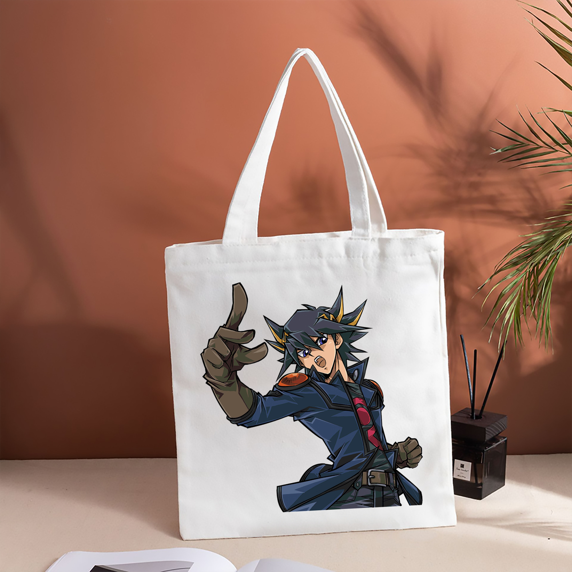遊☆戯☆王 Yu-Gi-Oh! 縦型キャンバス生地手提げバッグ　トートバッグ