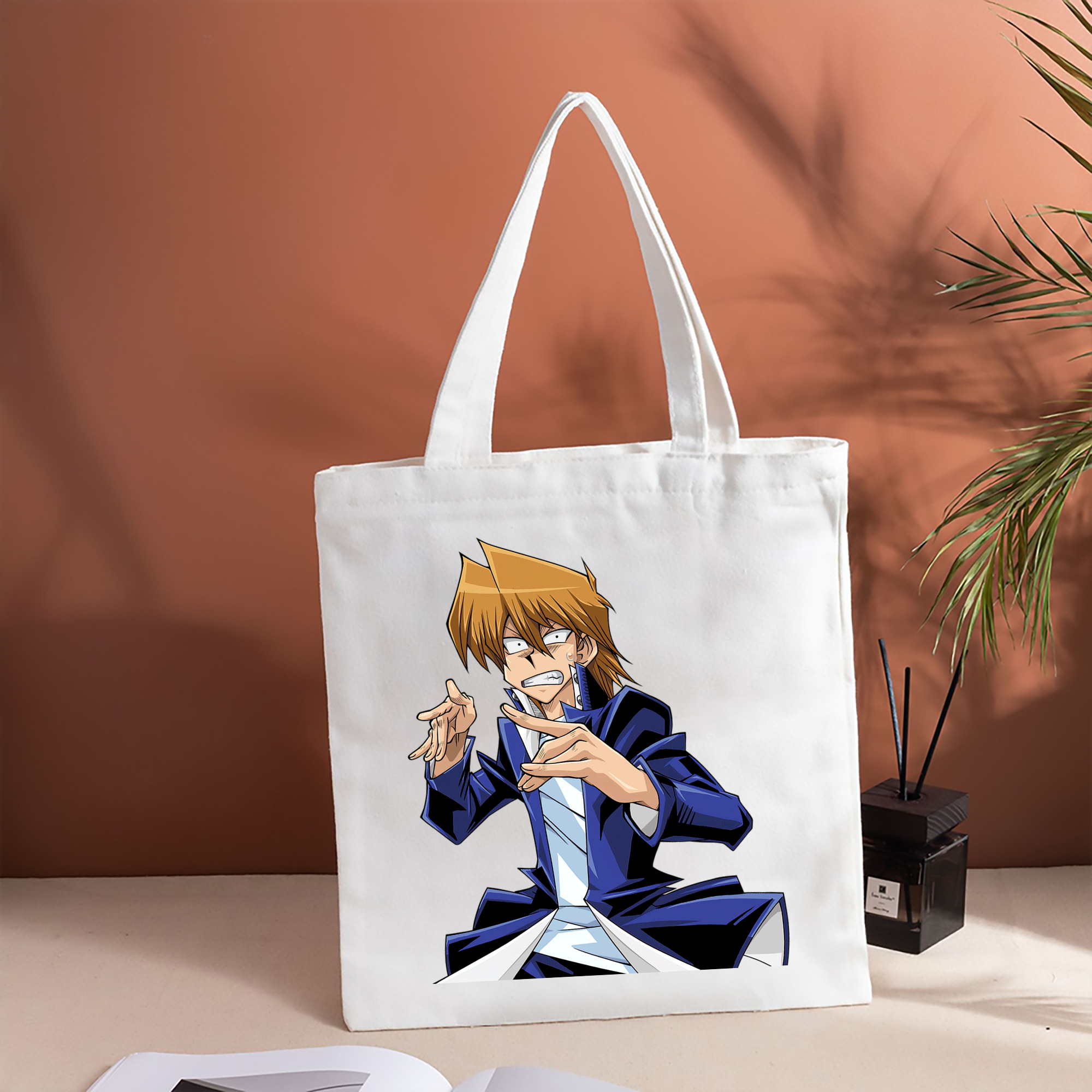 遊☆戯☆王 Yu-Gi-Oh! 縦型キャンバス生地手提げバッグ　トートバッグ