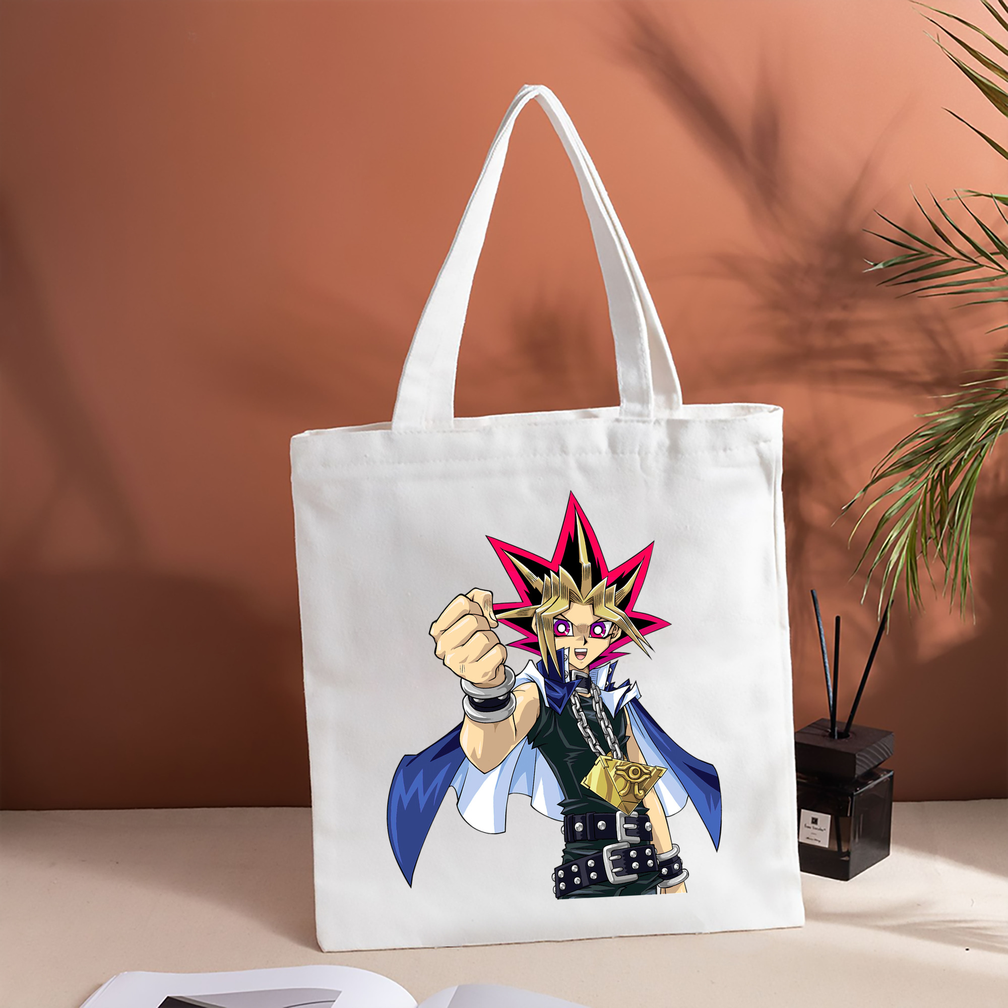遊☆戯☆王 Yu-Gi-Oh! 縦型キャンバス生地手提げバッグ　トートバッグ