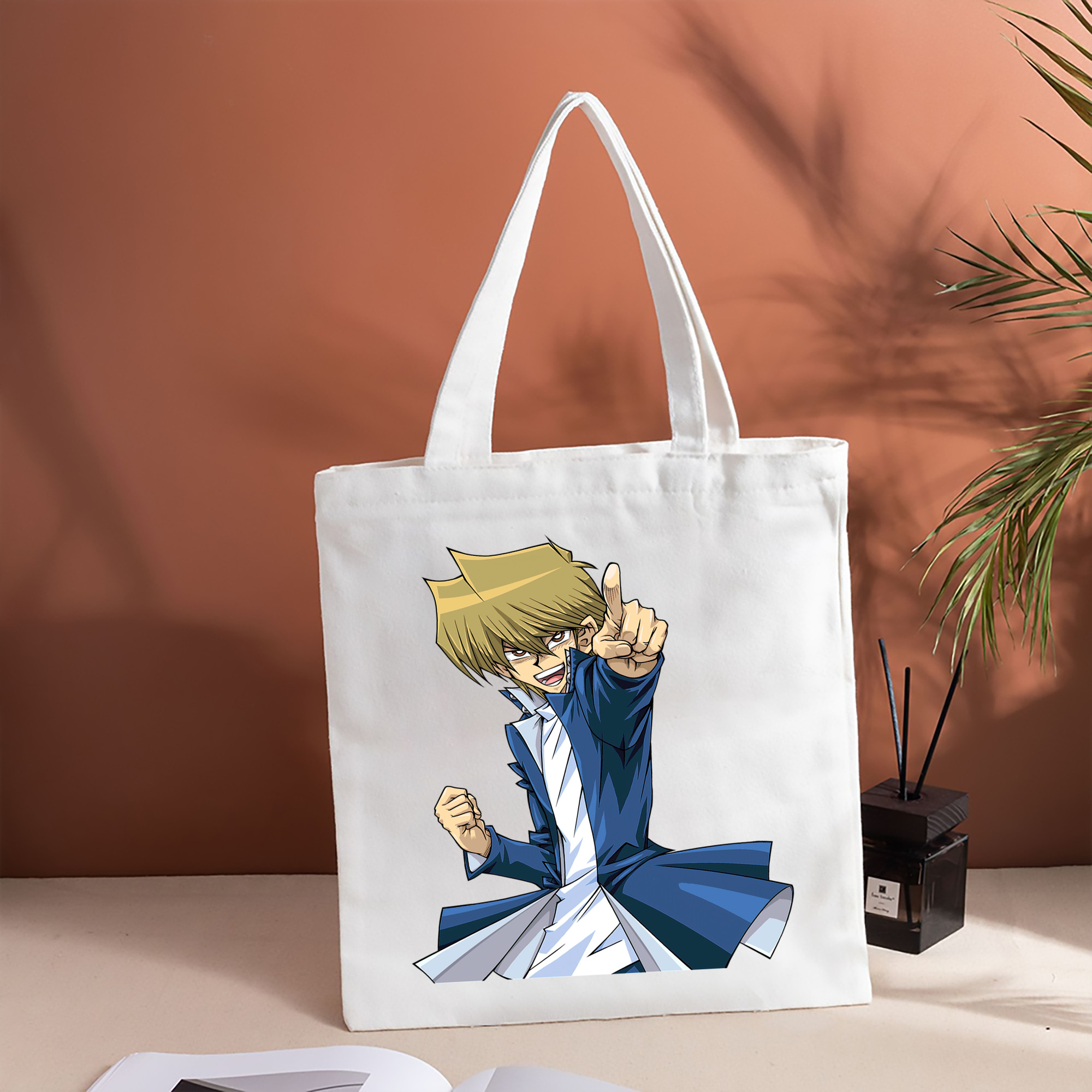 遊☆戯☆王 Yu-Gi-Oh! 縦型キャンバス生地手提げバッグ　トートバッグ