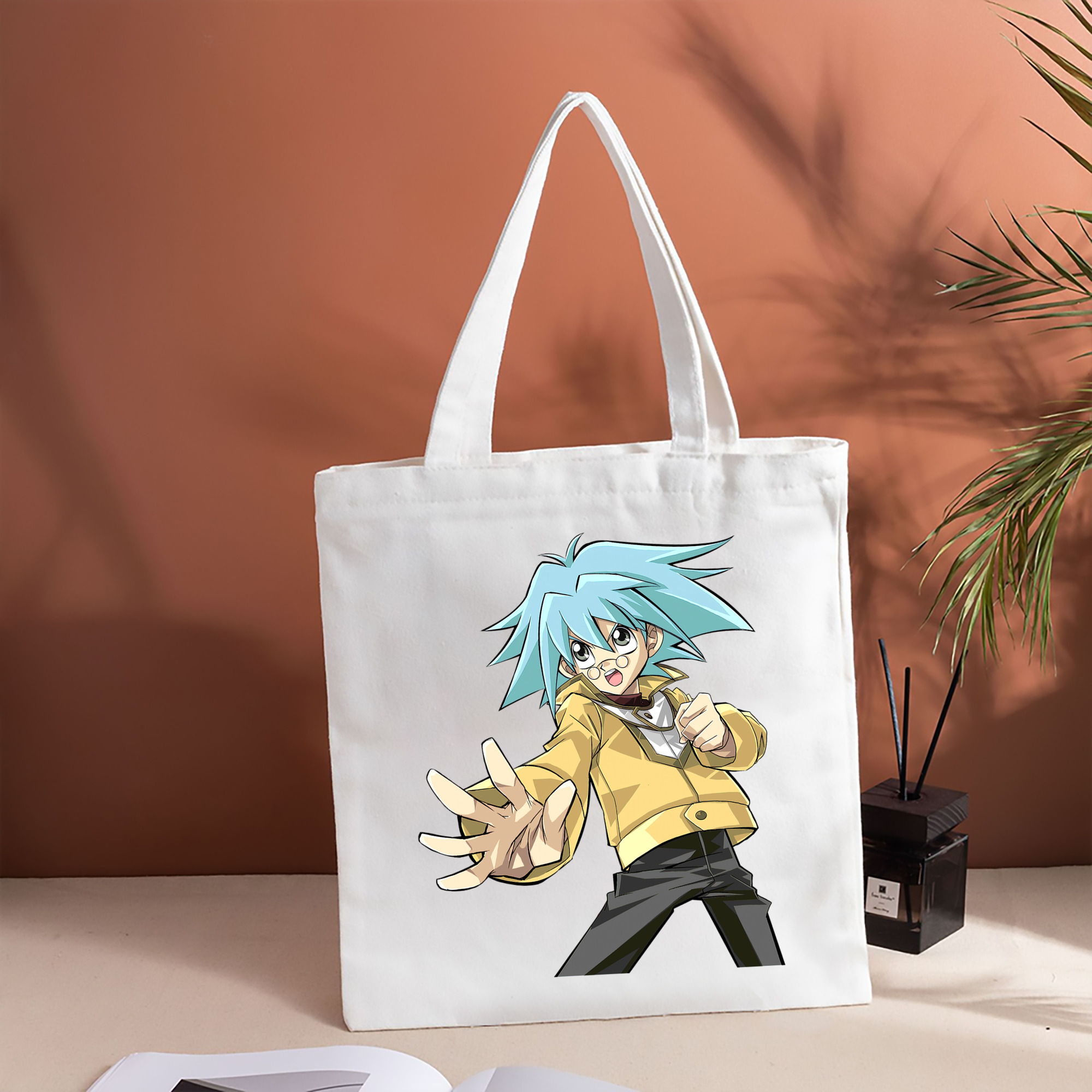 遊☆戯☆王 Yu-Gi-Oh! 縦型キャンバス生地手提げバッグ　トートバッグ