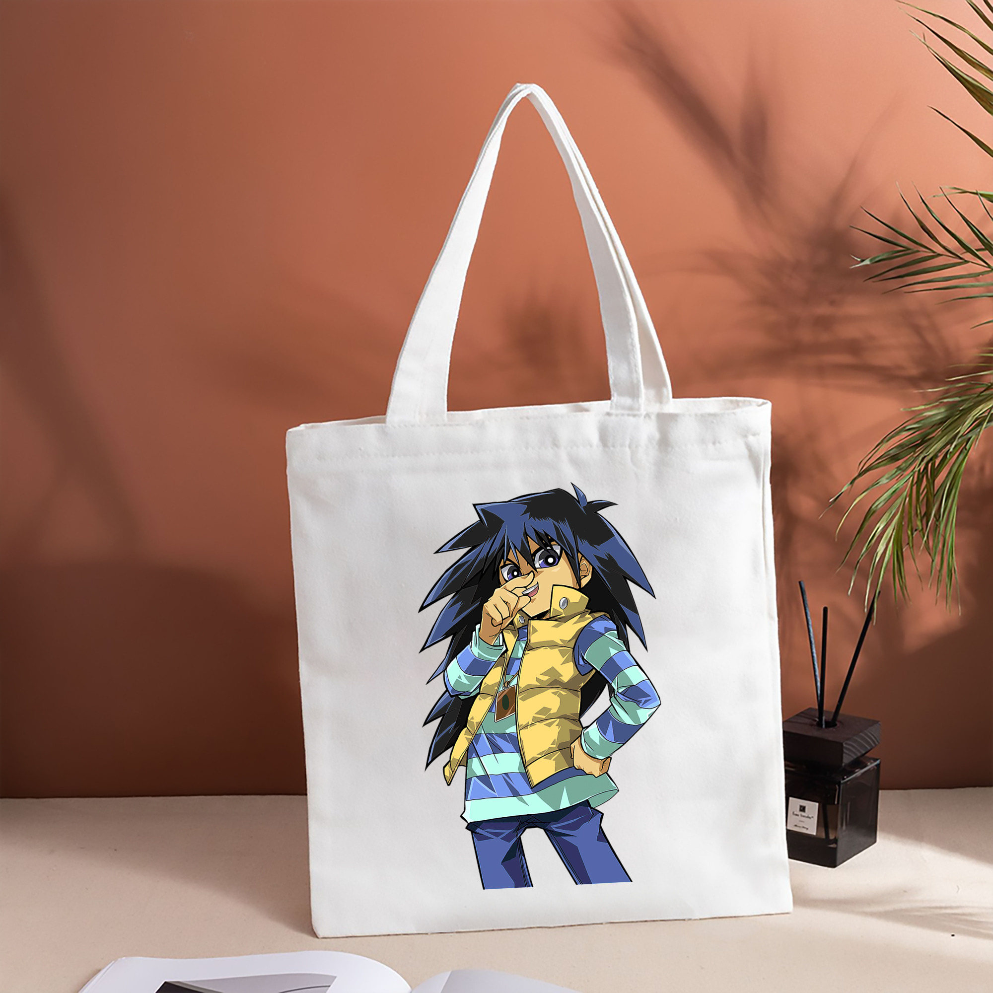 遊☆戯☆王 Yu-Gi-Oh! 縦型キャンバス生地手提げバッグ　トートバッグ