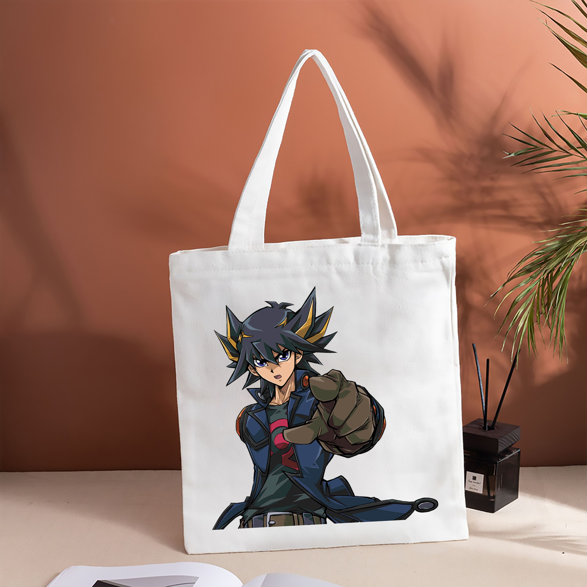 遊☆戯☆王 Yu-Gi-Oh! 縦型キャンバス生地手提げバッグ　トートバッグ