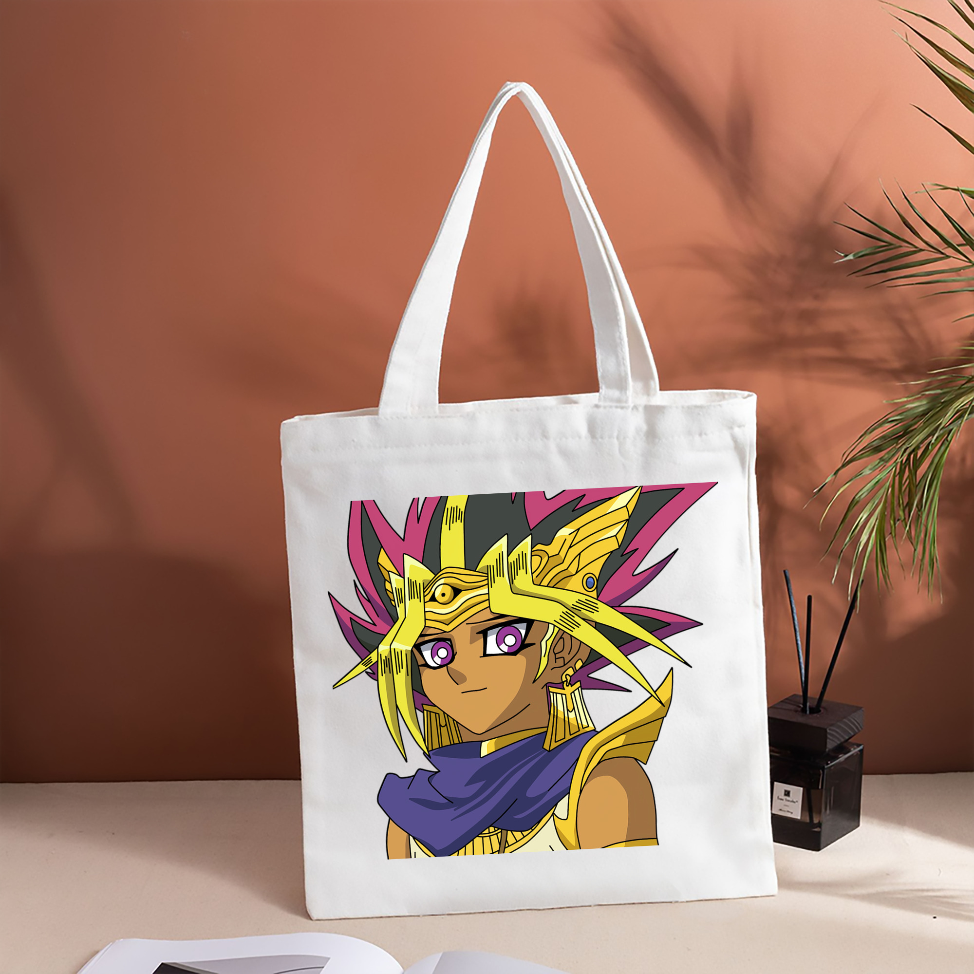 遊☆戯☆王 Yu-Gi-Oh! 縦型キャンバス生地手提げバッグ　トートバッグ