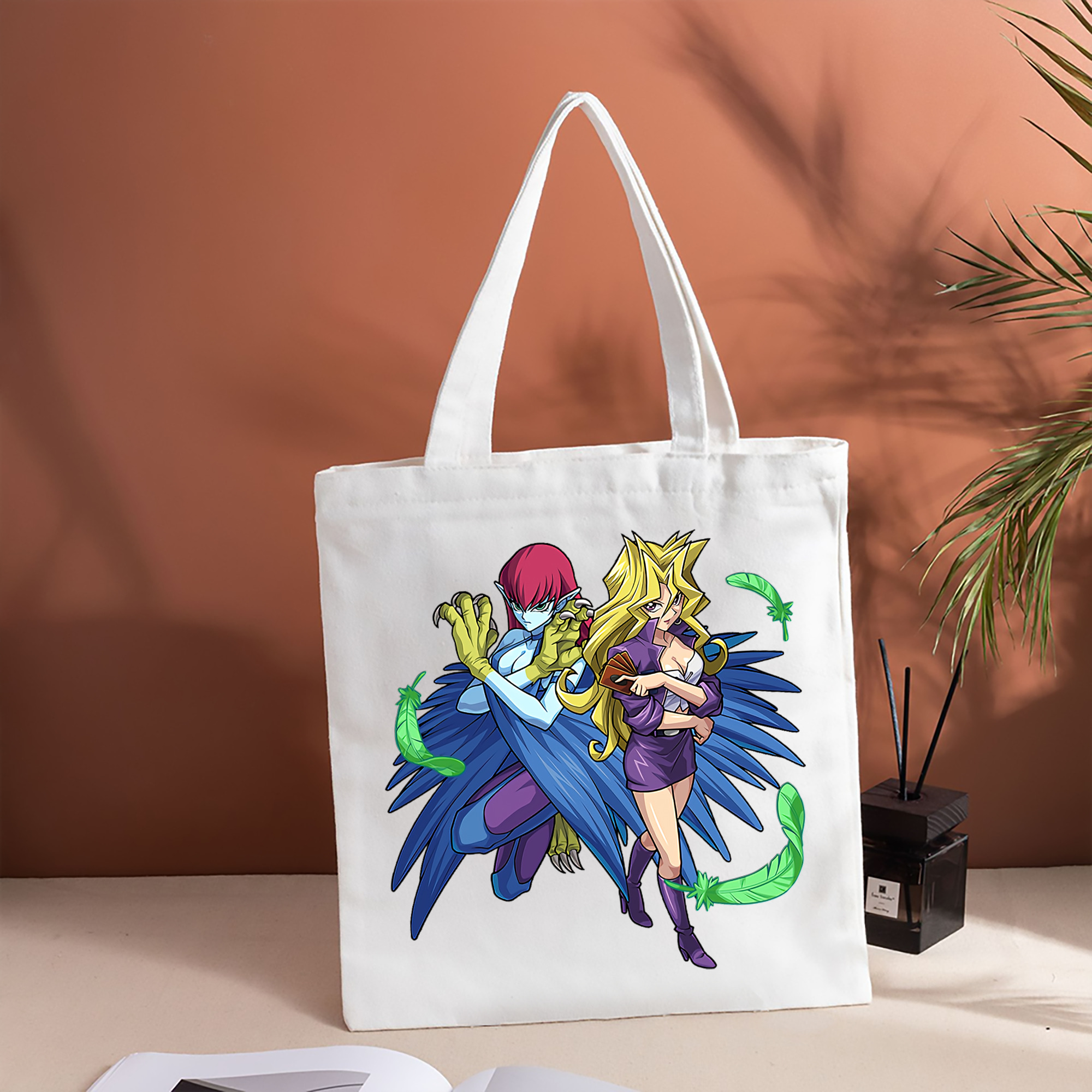 遊☆戯☆王 Yu-Gi-Oh! 縦型キャンバス生地手提げバッグ　トートバッグ