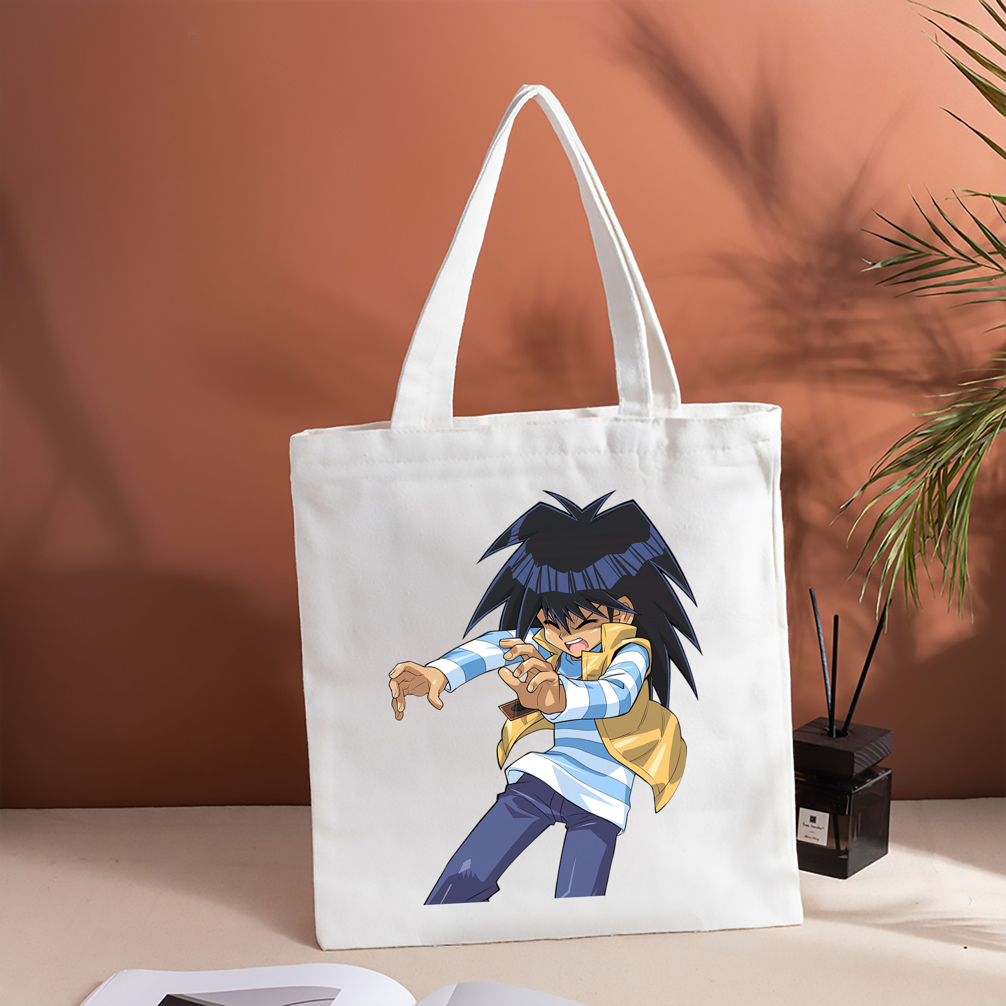遊☆戯☆王 Yu-Gi-Oh! 縦型キャンバス生地手提げバッグ　トートバッグ