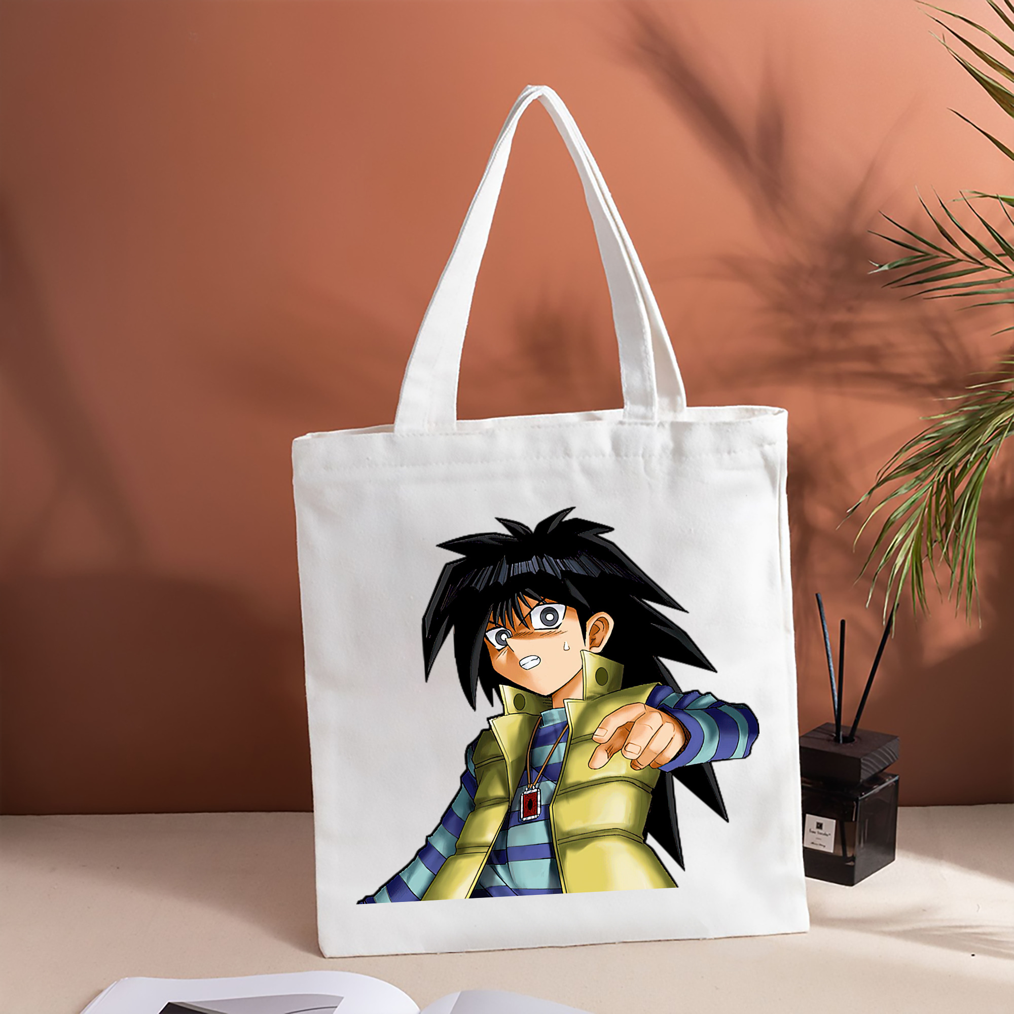 遊☆戯☆王 Yu-Gi-Oh! 縦型キャンバス生地手提げバッグ　トートバッグ